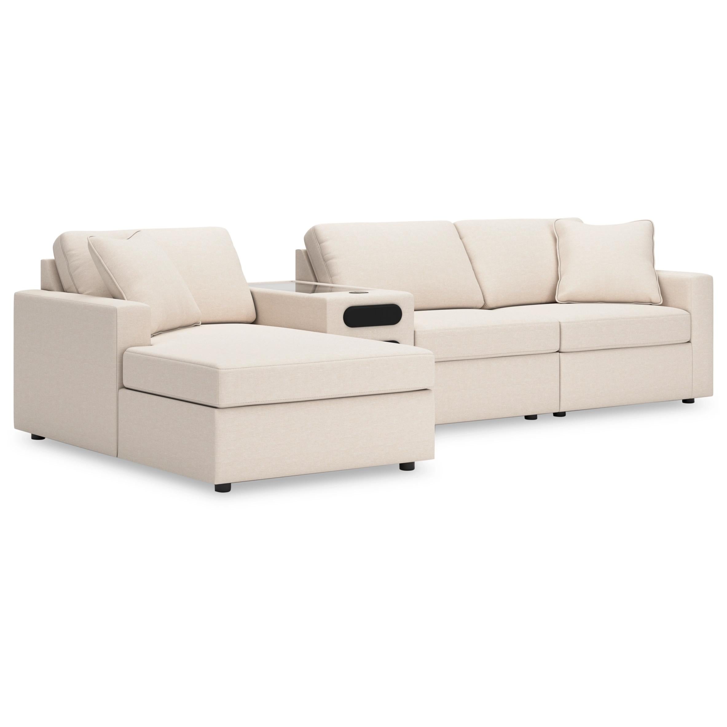 Manufacturer Color_Oyster --  Modmax 92103S38 4 pc Sectional with Chaise and Audio Console IMAGE 1