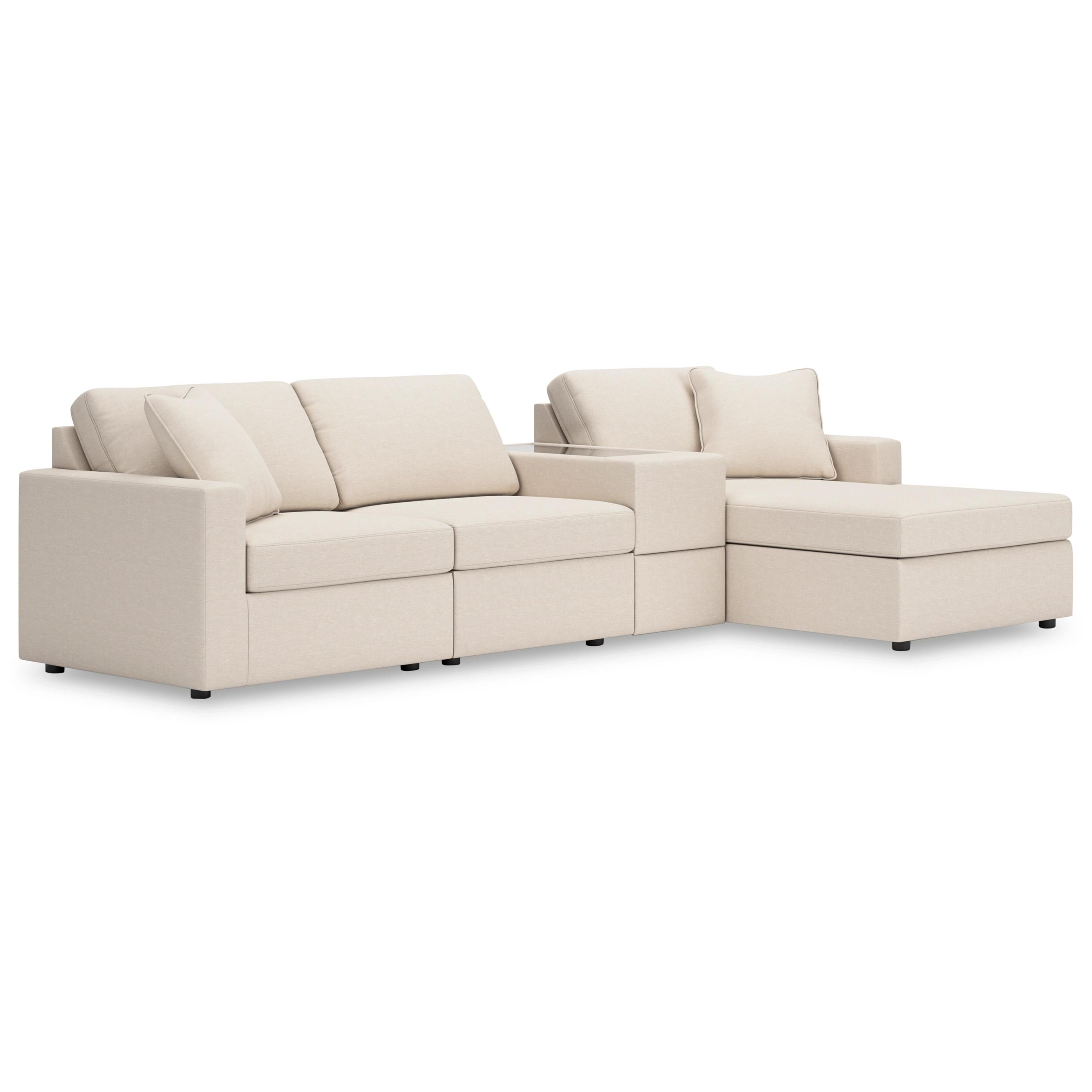  Manufacturer Color_Oyster --  Modmax 92103S40 4 pc Sectional with Chaise and Storage Console IMAGE 1