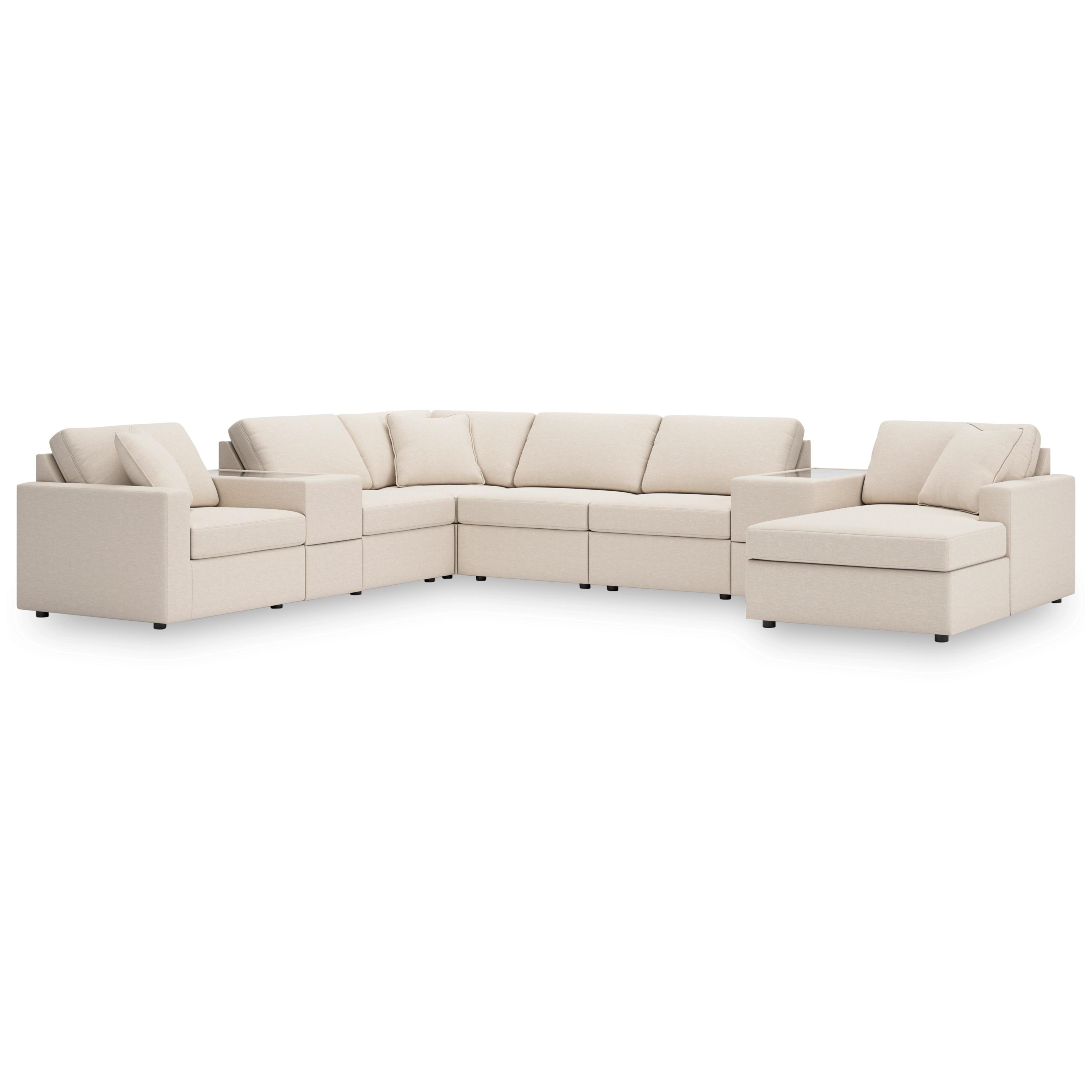  Manufacturer Color_Oyster --  Modmax 92103S42 8 pc Sectional with Chaise and Storage Consoles IMAGE 1