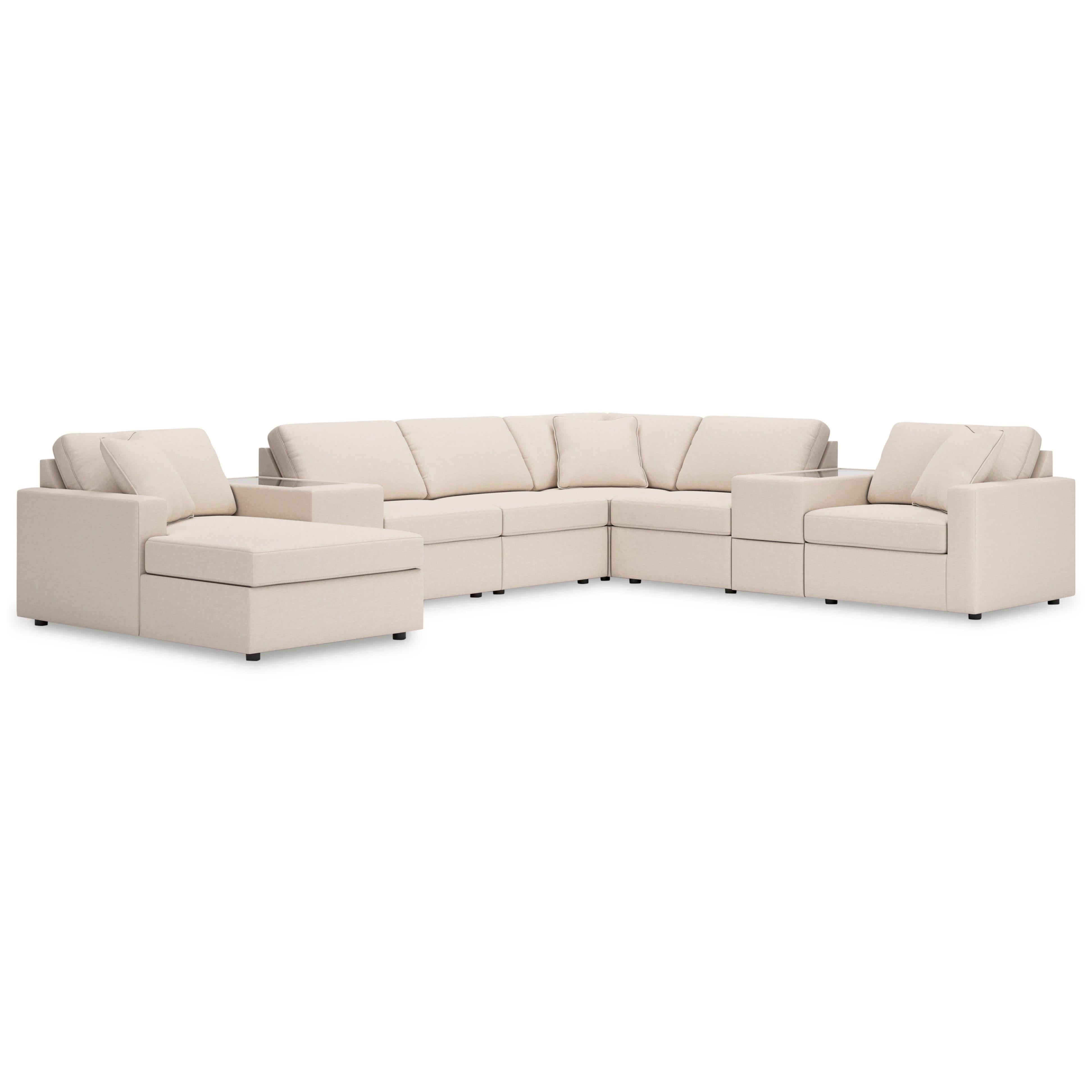  Manufacturer Color_Oyster --  Modmax 92103S43 8 pc Sectional with Chaise and Storage Consoles IMAGE 1