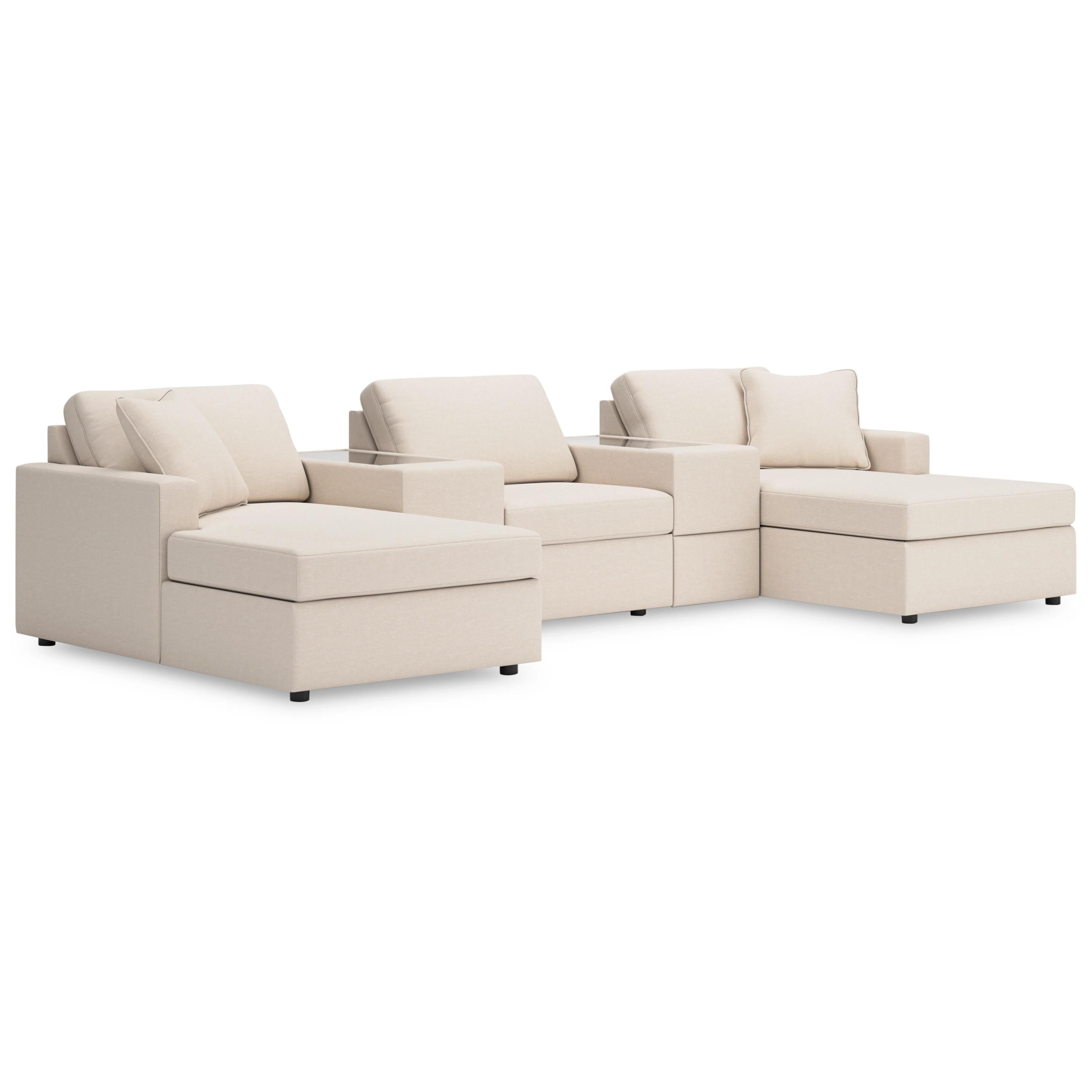  Manufacturer Color_Oyster --  Modmax 92103S44 5 pc Pit Sectional with Storage Consoles IMAGE 1