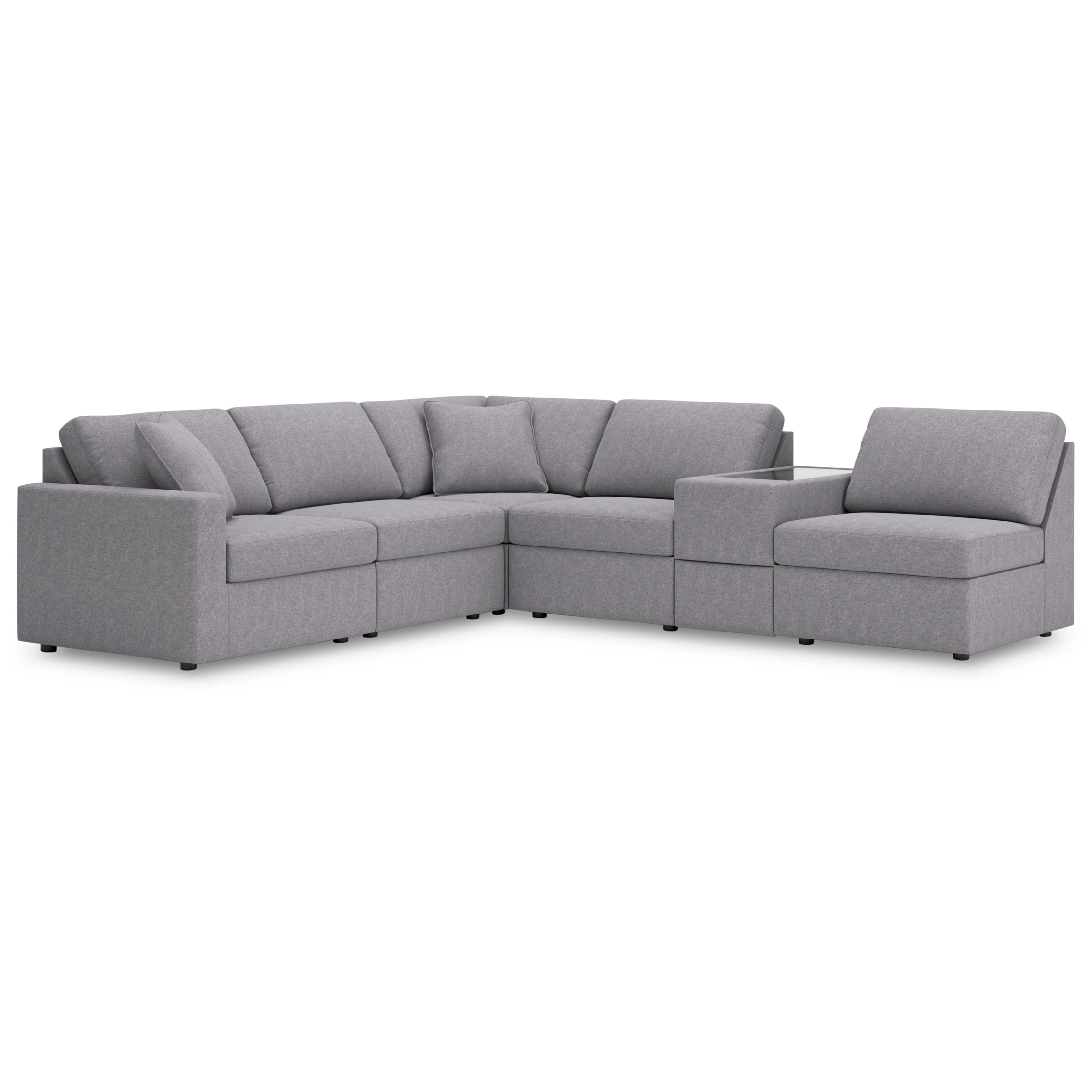  Manufacturer Color_Granite --  Modmax 92104S20 6 pc Sectional with Storage Console IMAGE 1