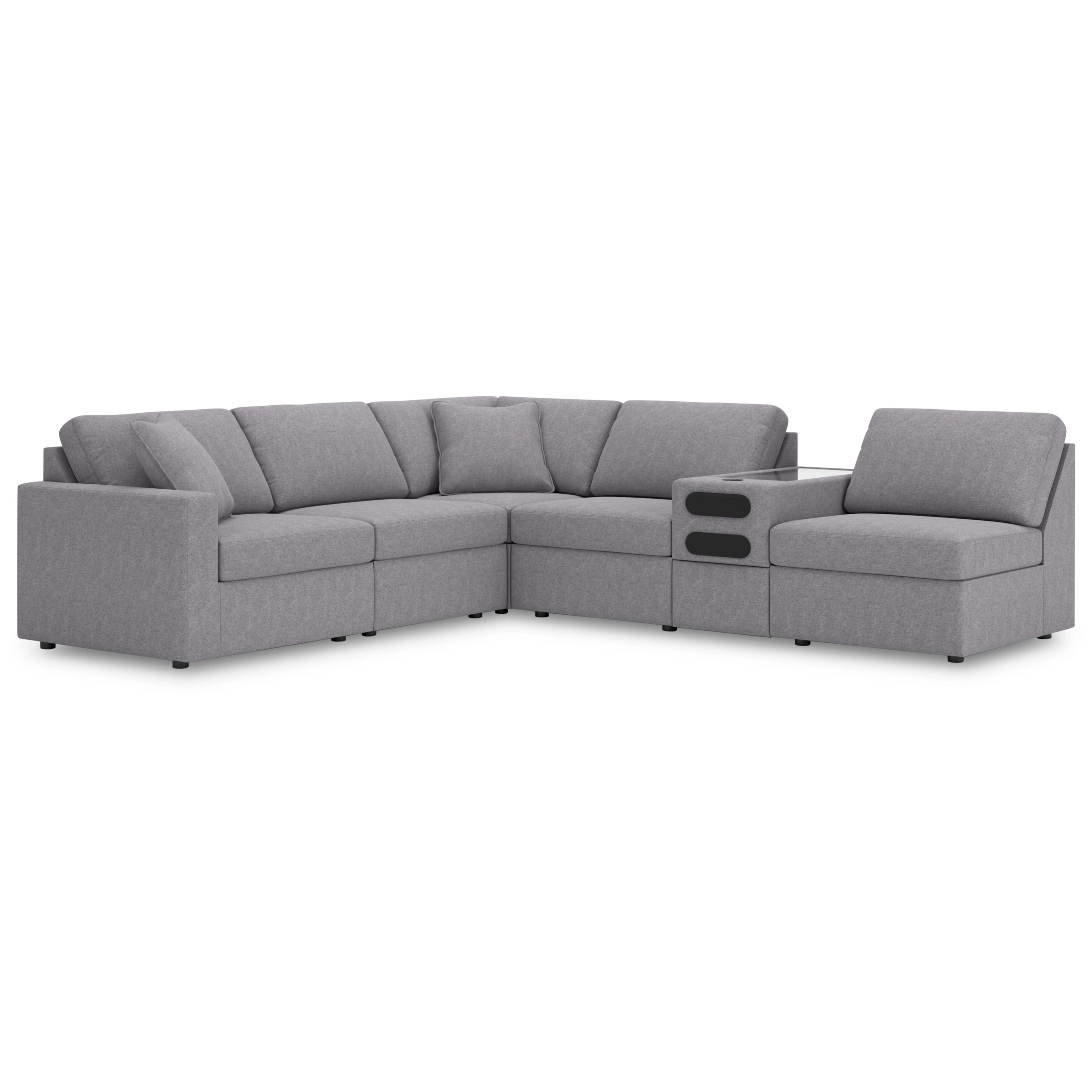  Manufacturer Color_Granite --  Modmax 92104S23 6 pc Sectional with Audio Console IMAGE 1