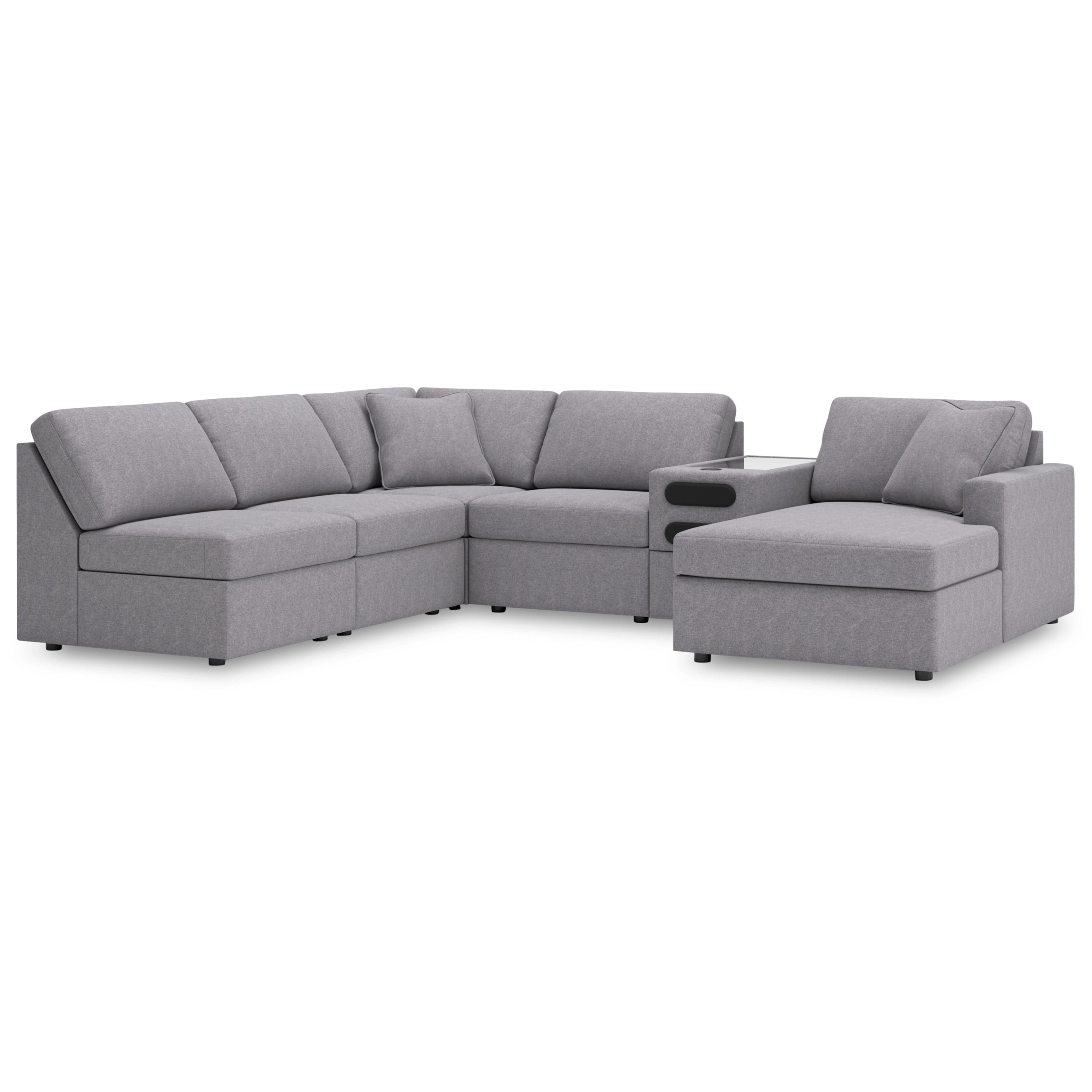  Manufacturer Color_Granite --  Modmax 92104S25 6 pc Sectional with Chaise and Audio Console IMAGE 1