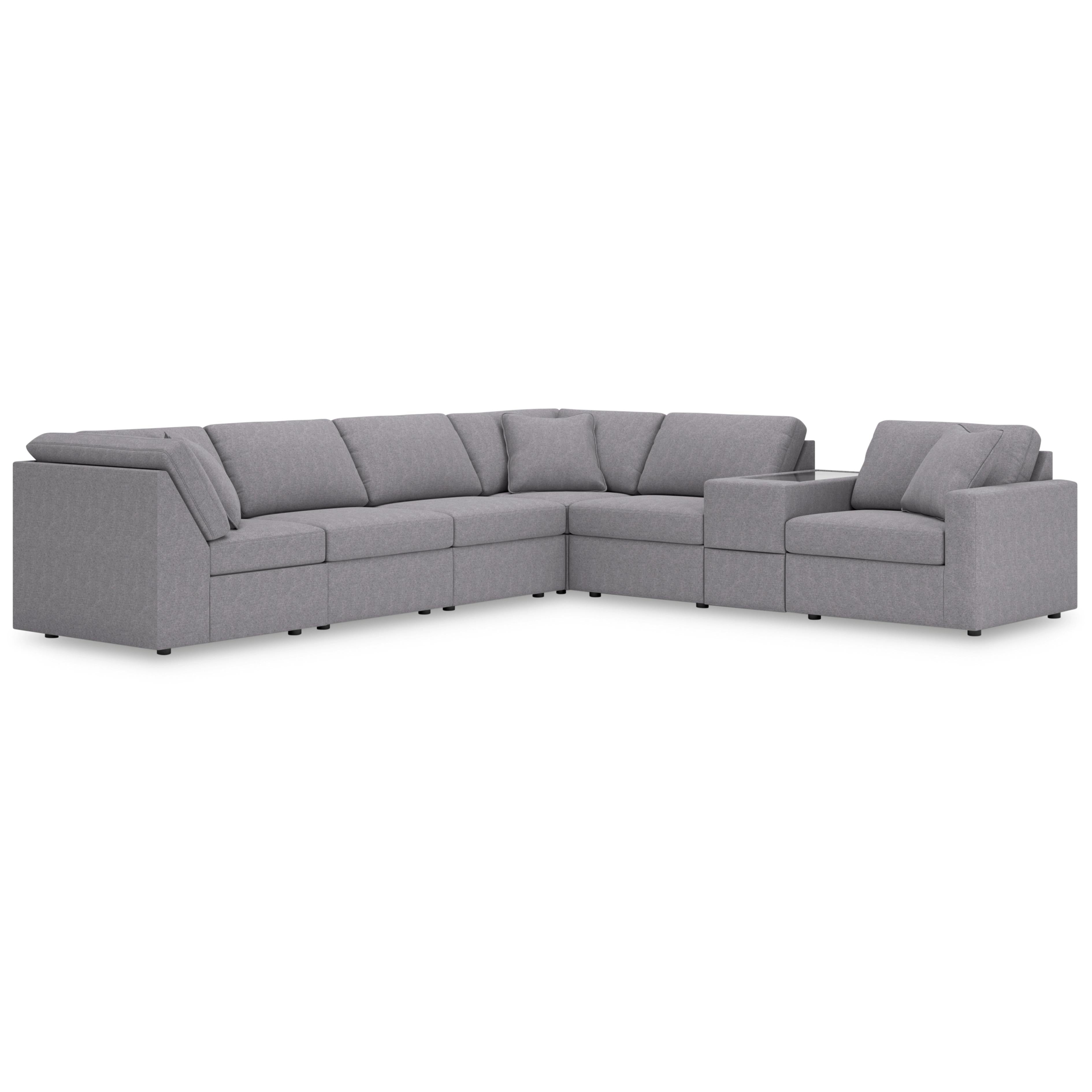  Manufacturer Color_Granite --  Modmax 92104S32 7 pc Sectional with Storage Console IMAGE 1