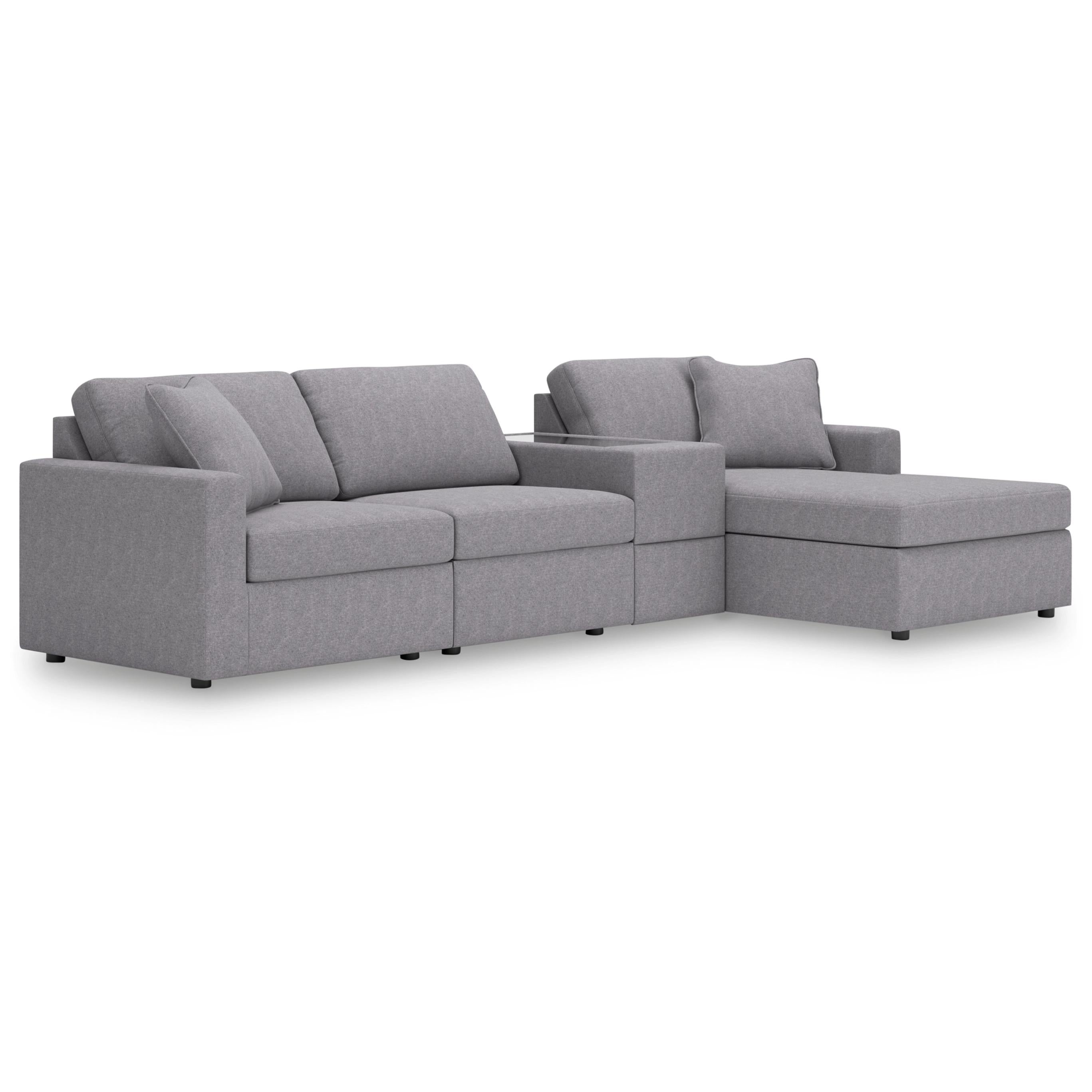  Manufacturer Color_Granite --  Modmax 92104S40 4 pc Sectional with Chaise and Storage Console IMAGE 1