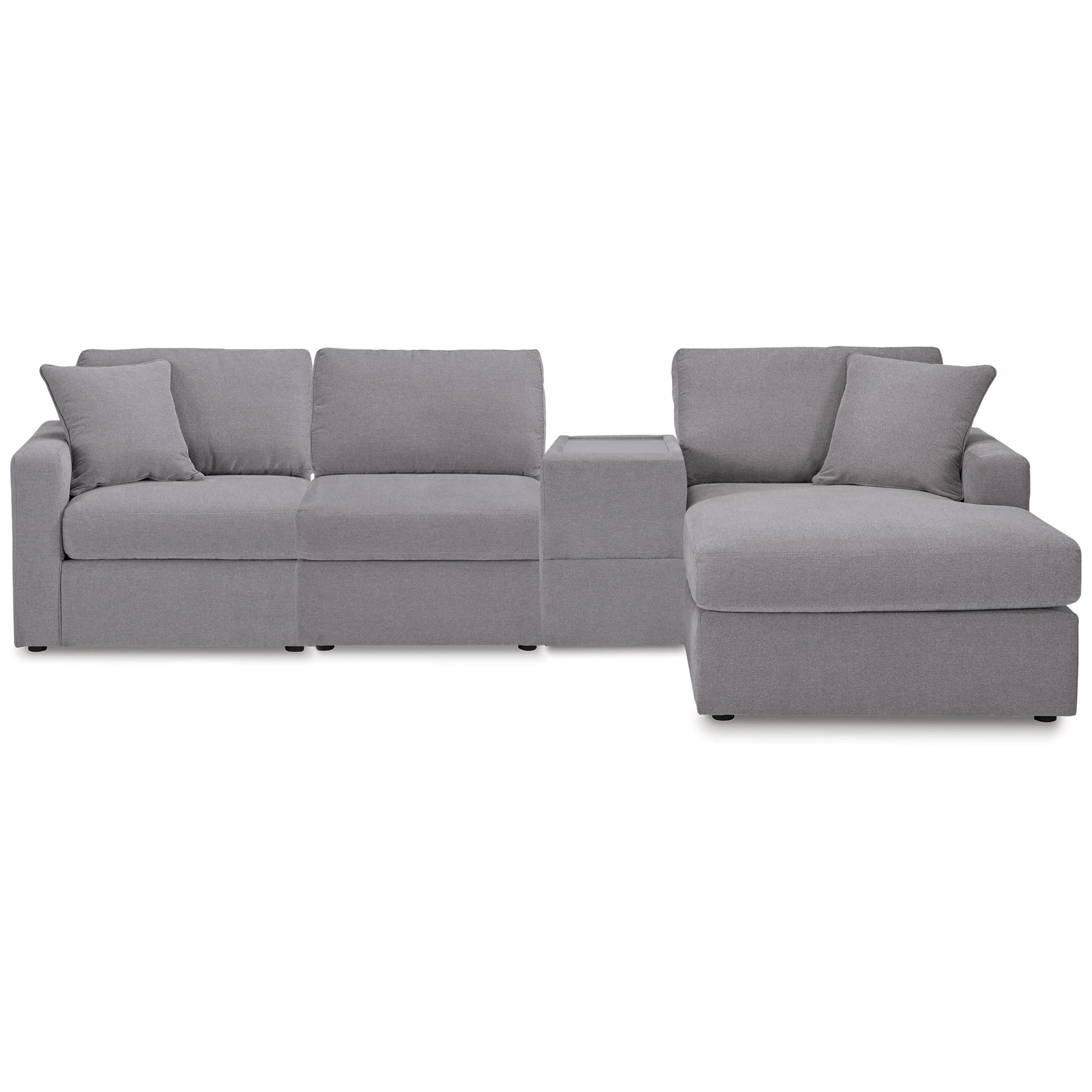  Manufacturer Color_Granite --  Modmax 92104S40 4 pc Sectional with Chaise and Storage Console IMAGE 2