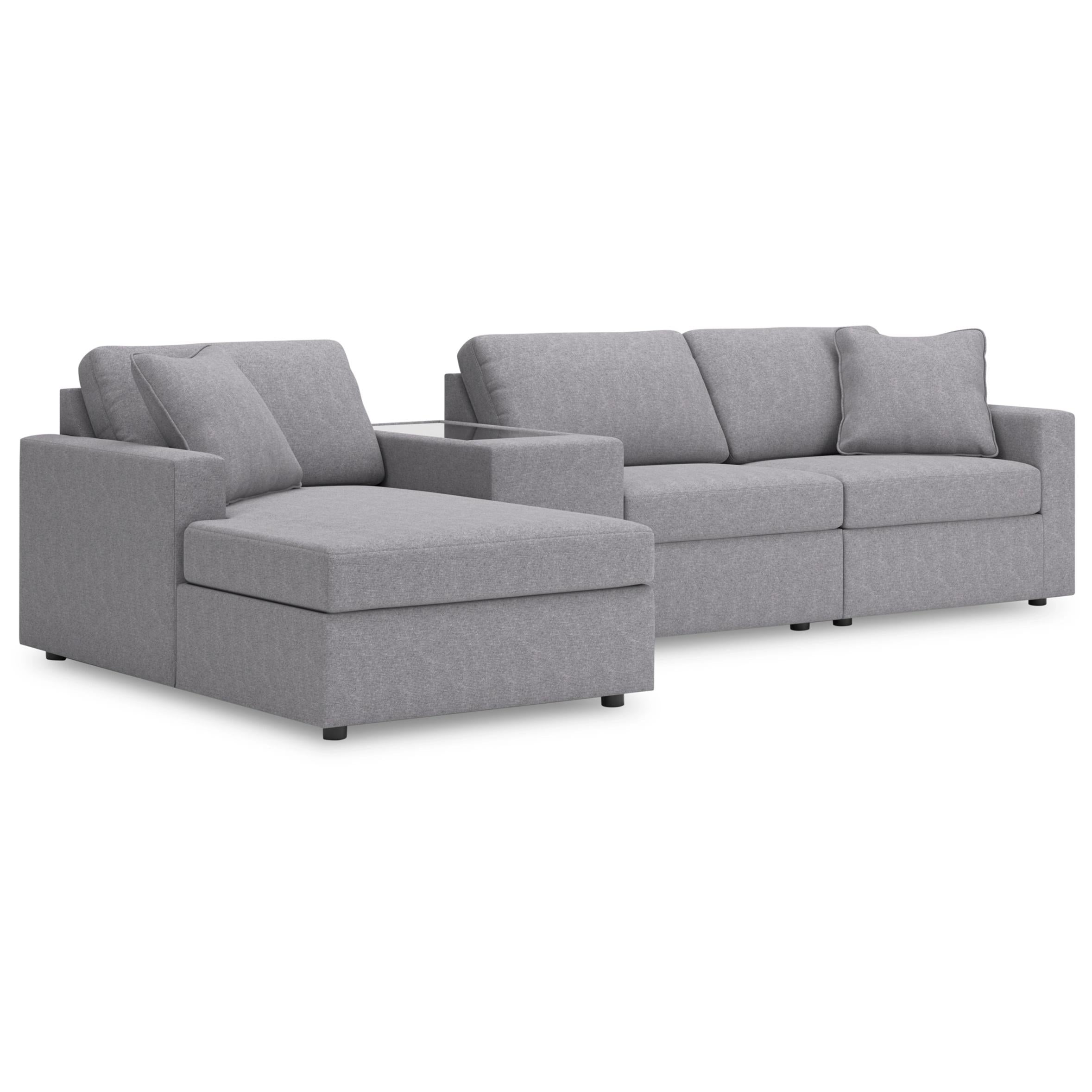  Manufacturer Color_Granite --  Modmax 92104S41 4 pc Sectional with Chaise and Storage Console IMAGE 1