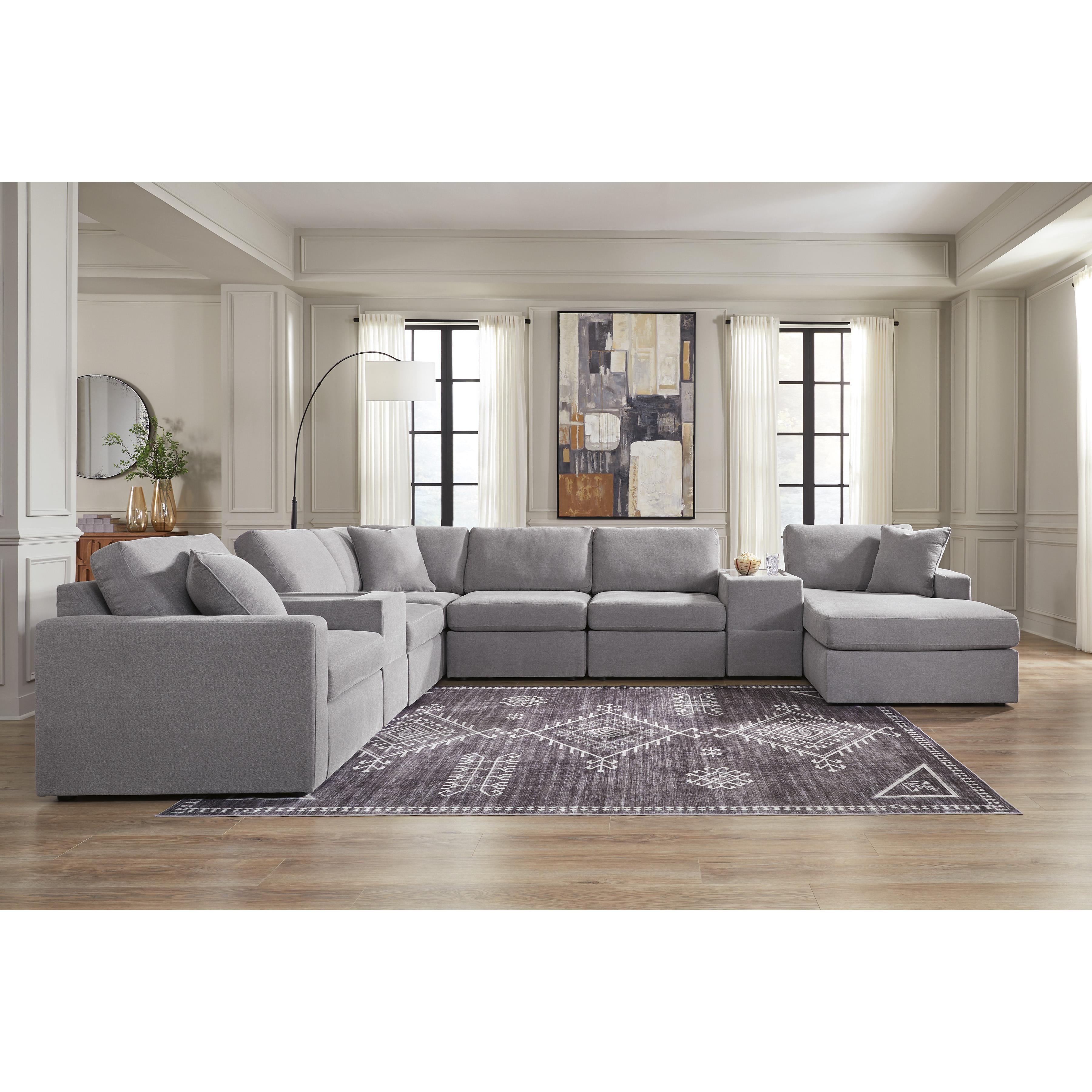  Manufacturer Color_Granite --  Modmax 92104S42 8 pc Sectional with Chaise and Storage Consoles IMAGE 2
