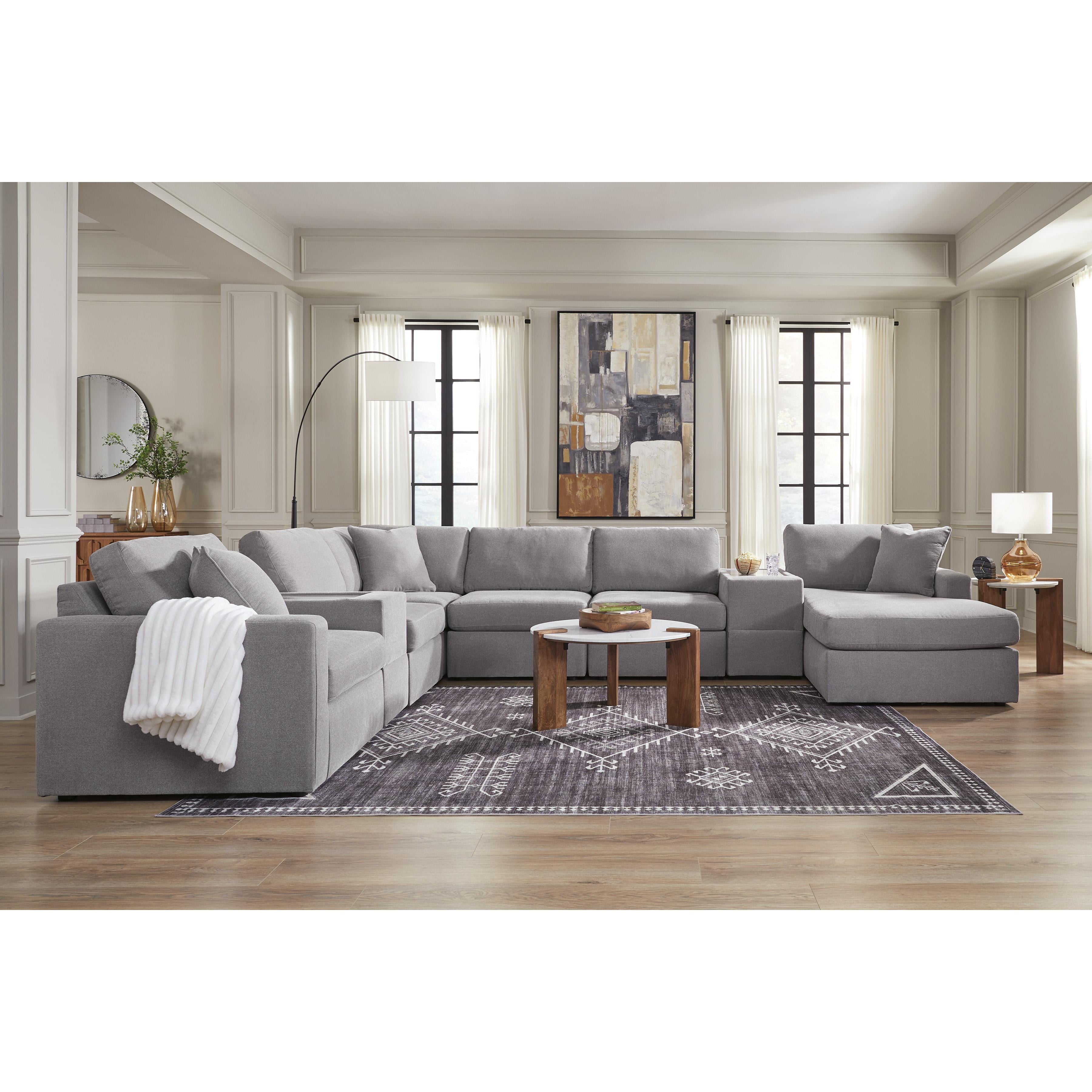  Manufacturer Color_Granite --  Modmax 92104S42 8 pc Sectional with Chaise and Storage Consoles IMAGE 3