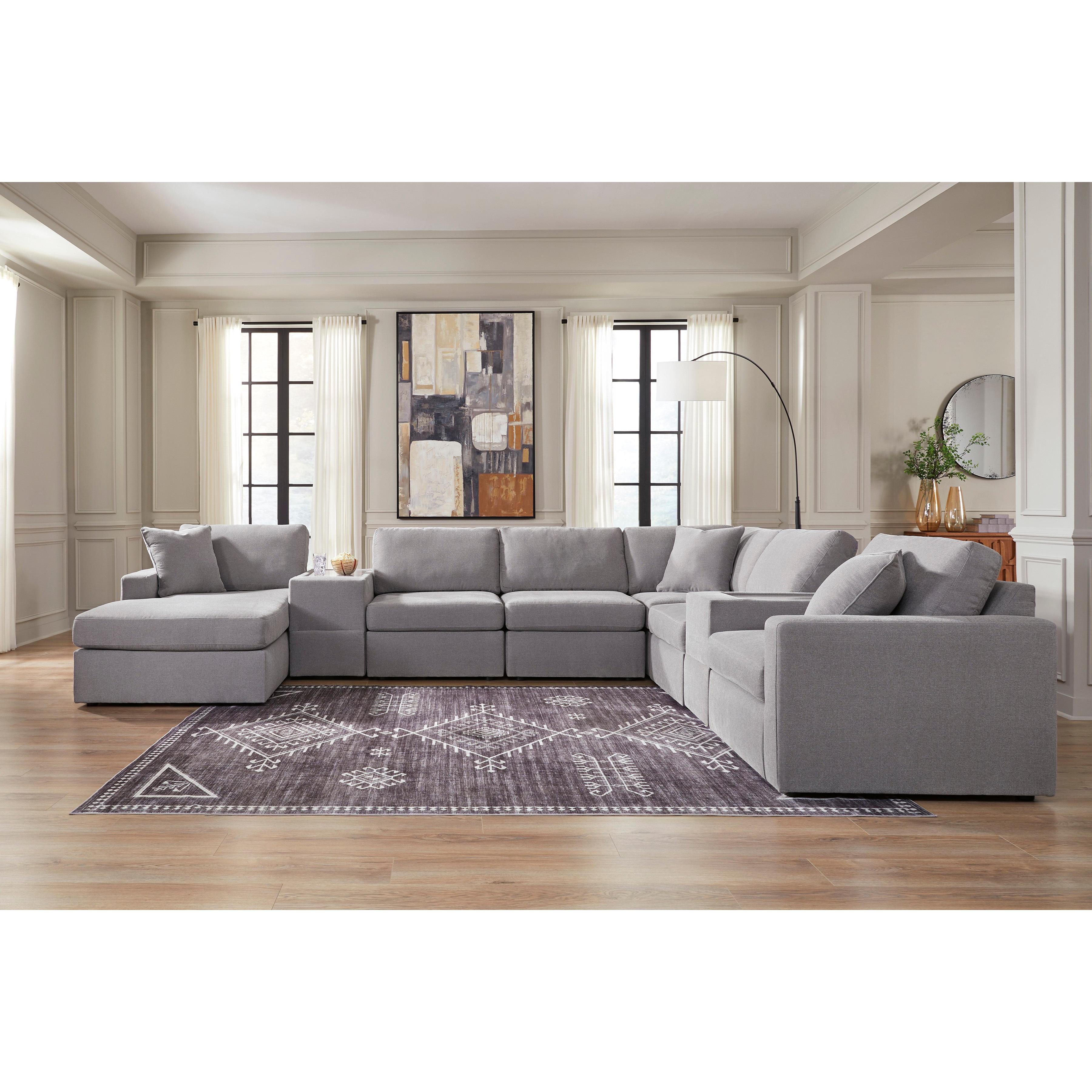  Manufacturer Color_Granite --  Modmax 92104S43 8 pc Sectional with Chaise and Storage Consoles IMAGE 2