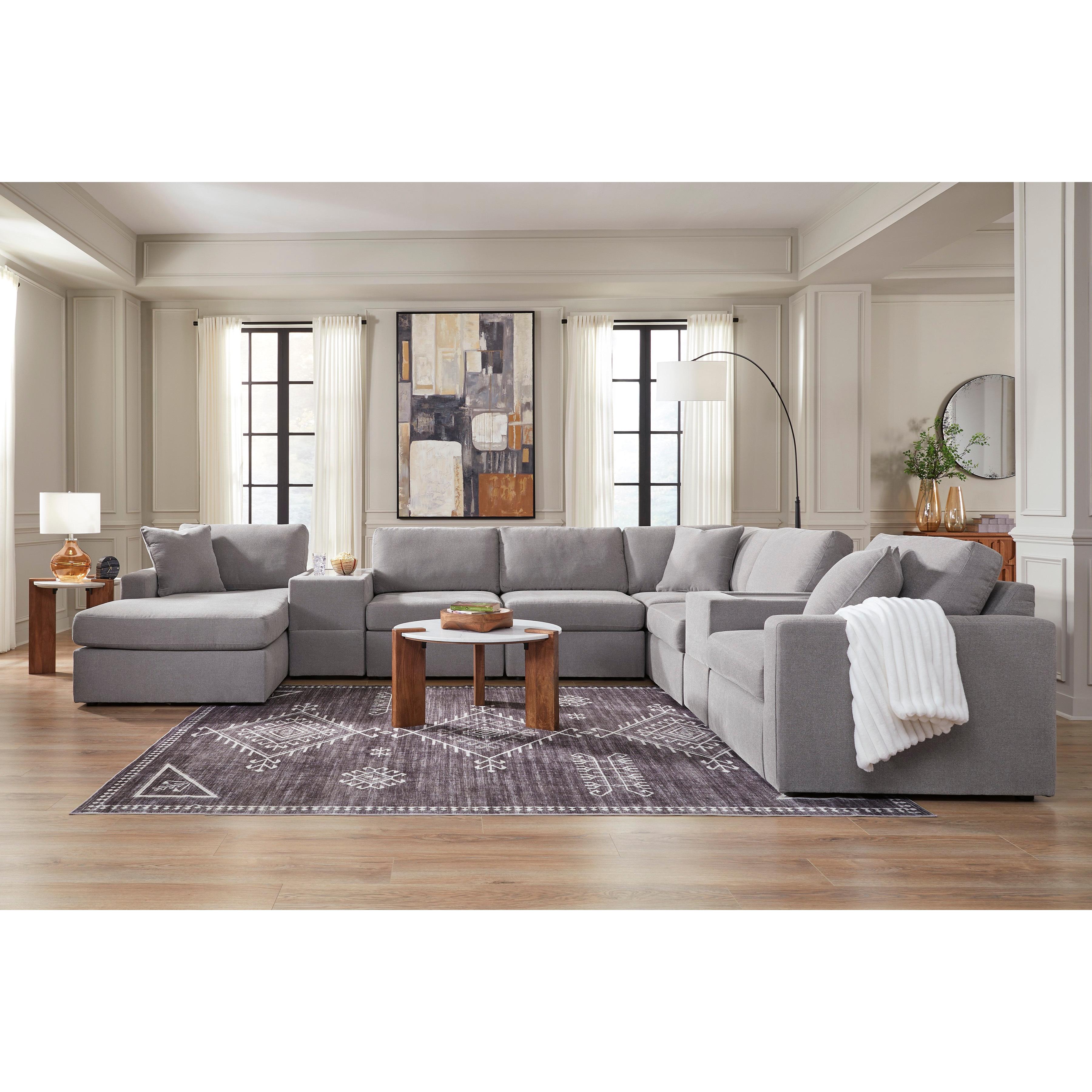  Manufacturer Color_Granite --  Modmax 92104S43 8 pc Sectional with Chaise and Storage Consoles IMAGE 3