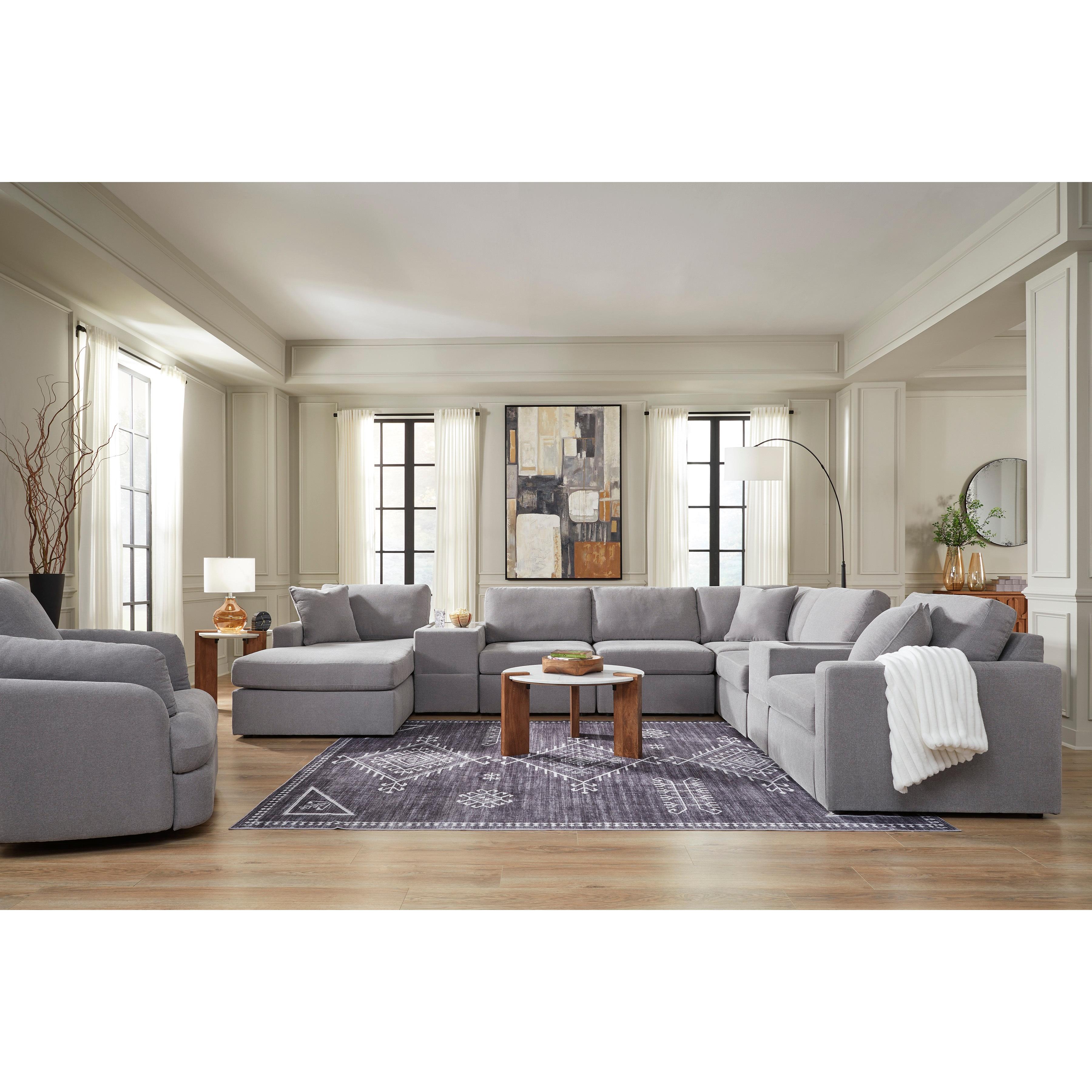  Manufacturer Color_Granite --  Modmax 92104S43 8 pc Sectional with Chaise and Storage Consoles IMAGE 4