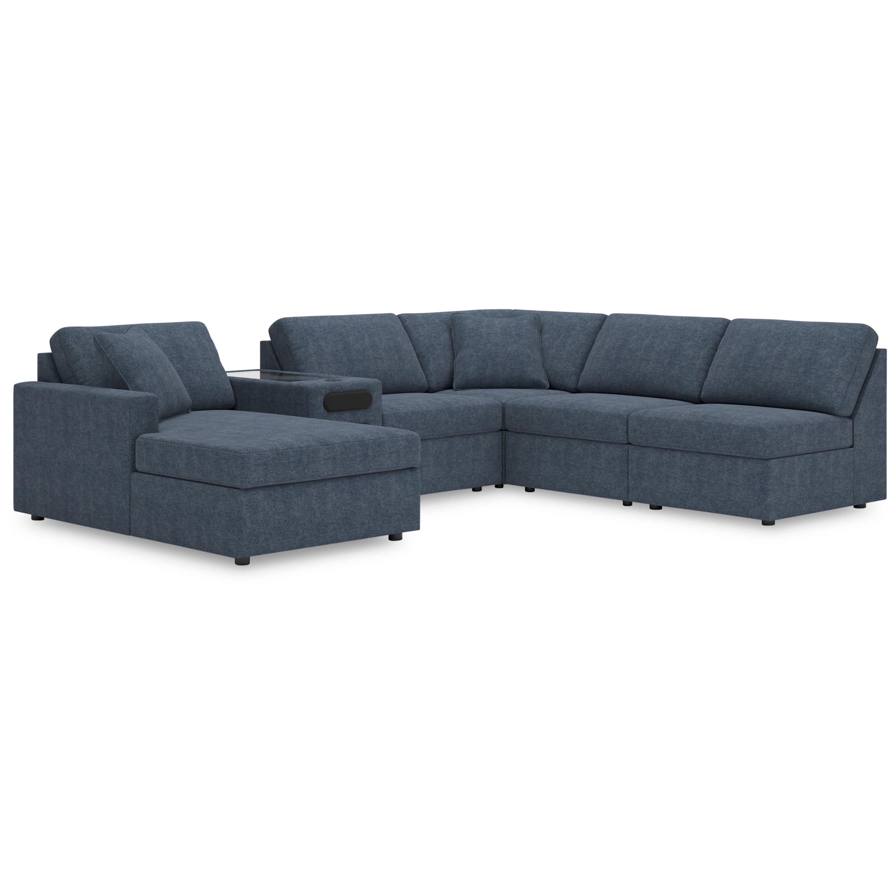  Manufacturer Color_Ink --  Modmax 92121S24 6 pc Sectional with Chaise and Audio Console IMAGE 1