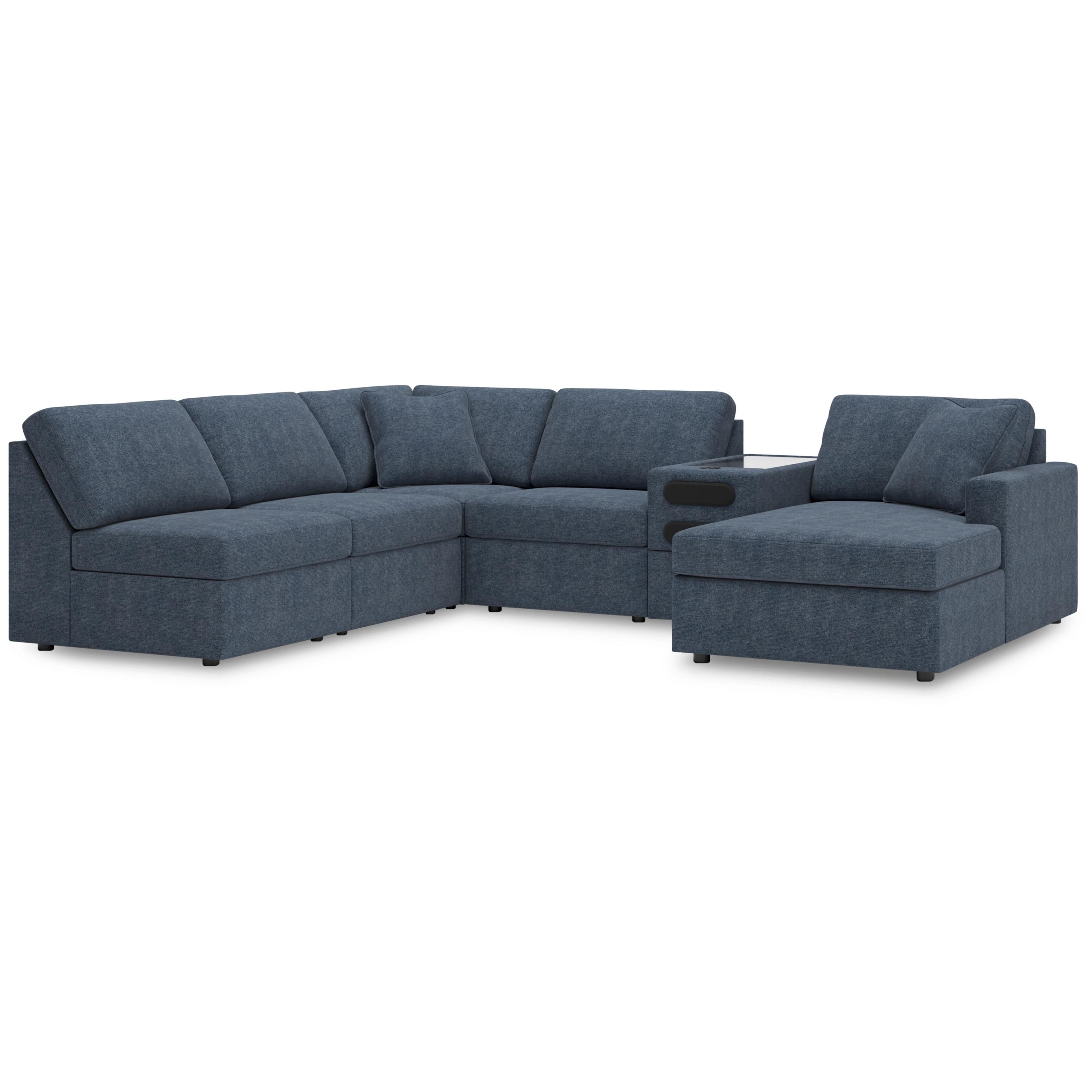  Manufacturer Color_Ink --  Modmax 92121S25 6 pc Sectional with Chaise and Audio Console IMAGE 1