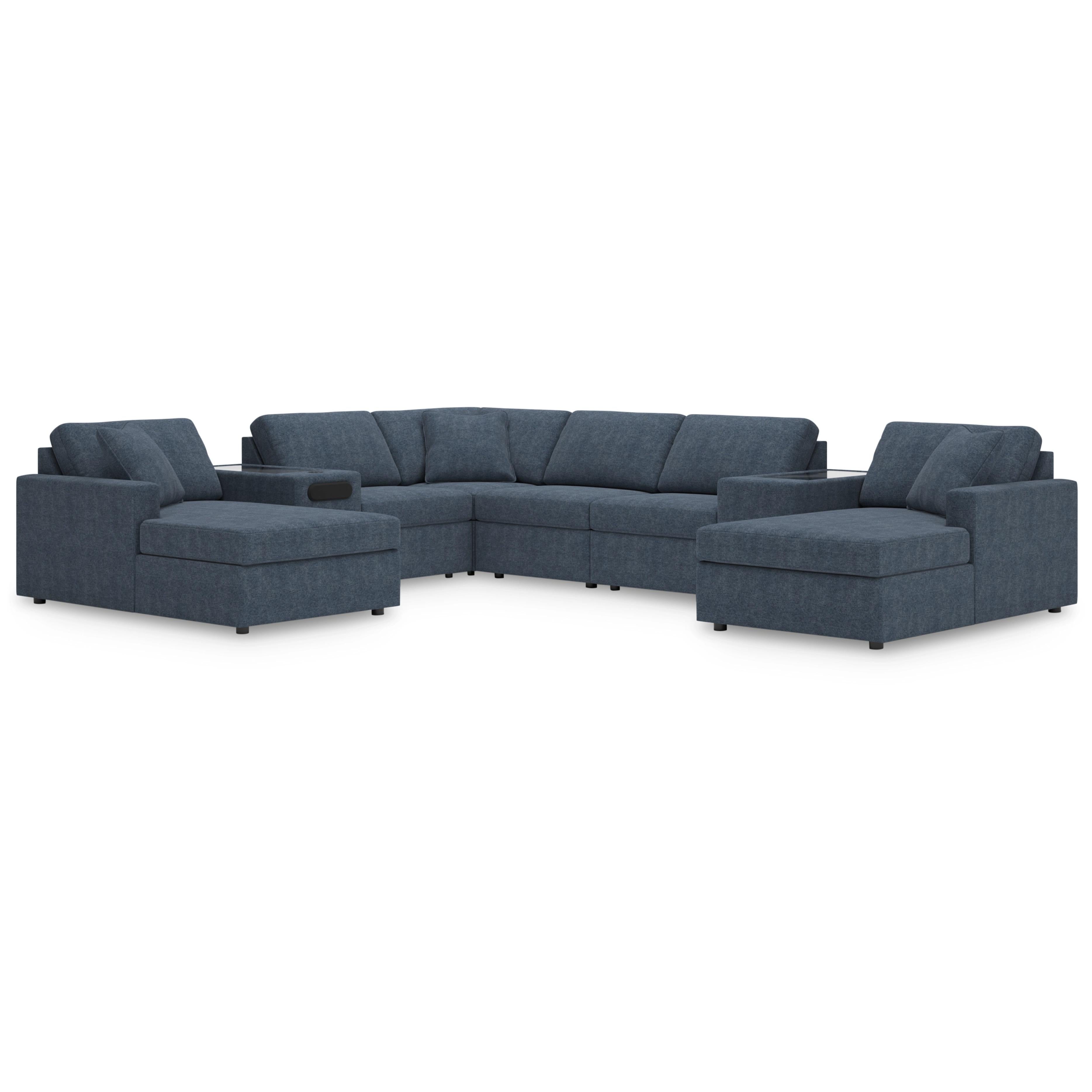  Manufacturer Color_Ink --  Modmax 92121S31 8 pc Double Chaise Sectional with Audio and Storage Consoles IMAGE 1