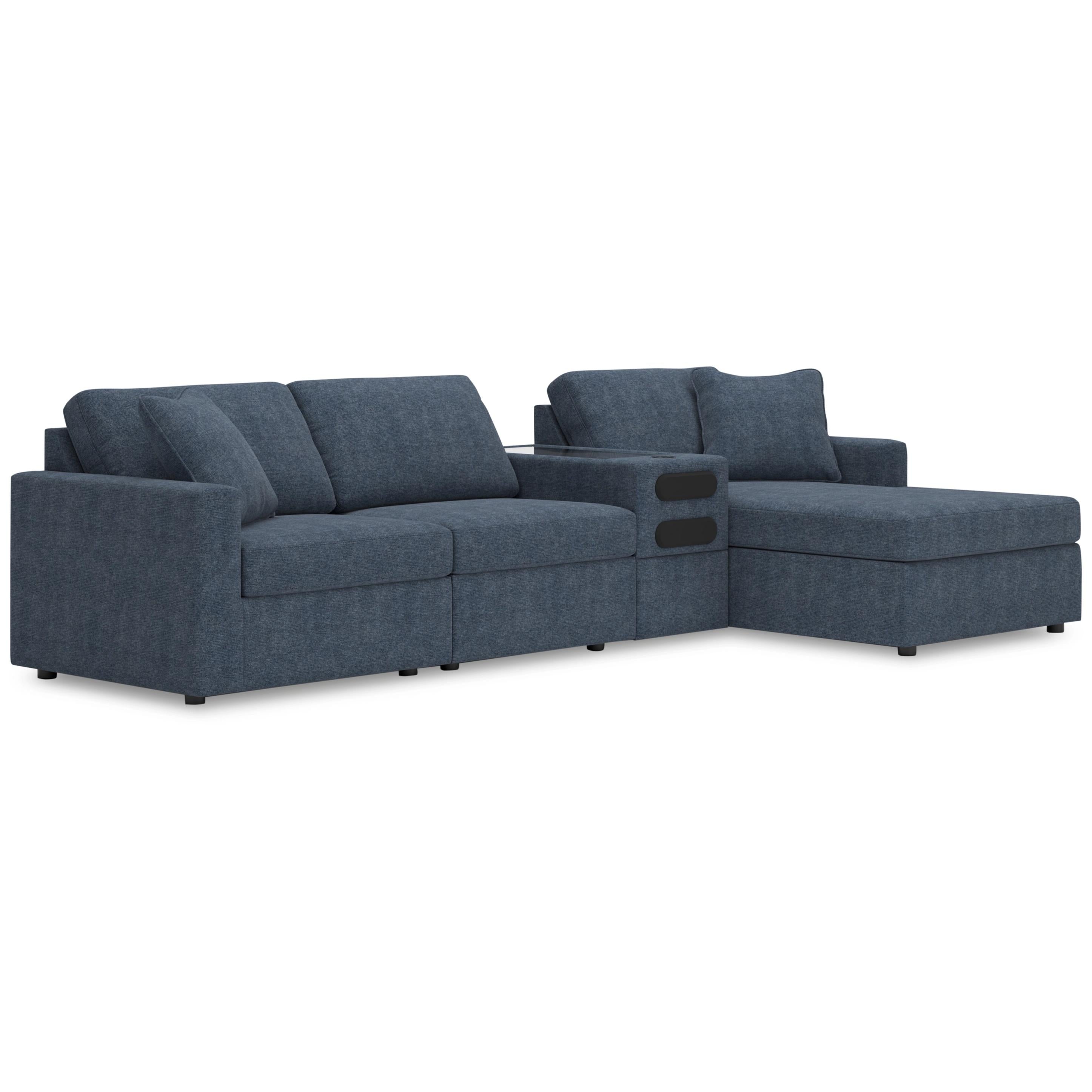  Manufacturer Color_Ink --  Modmax 92121S37 4 pc Sectional with Chaise and Audio Console IMAGE 1