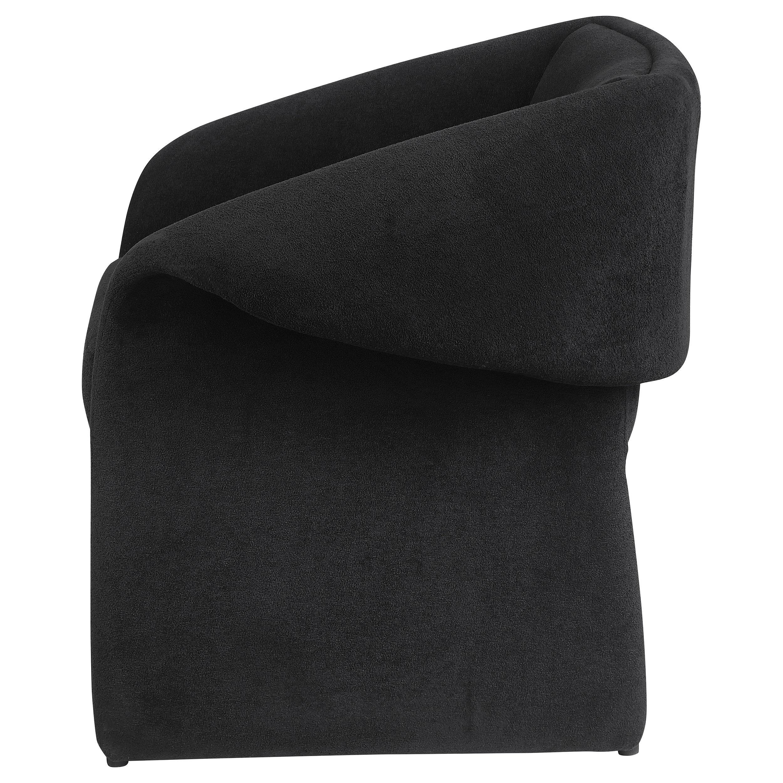  Coaster Furniture Ramsey 907524 Upholstered Sloped Arm Accent Chair - Black IMAGE 5