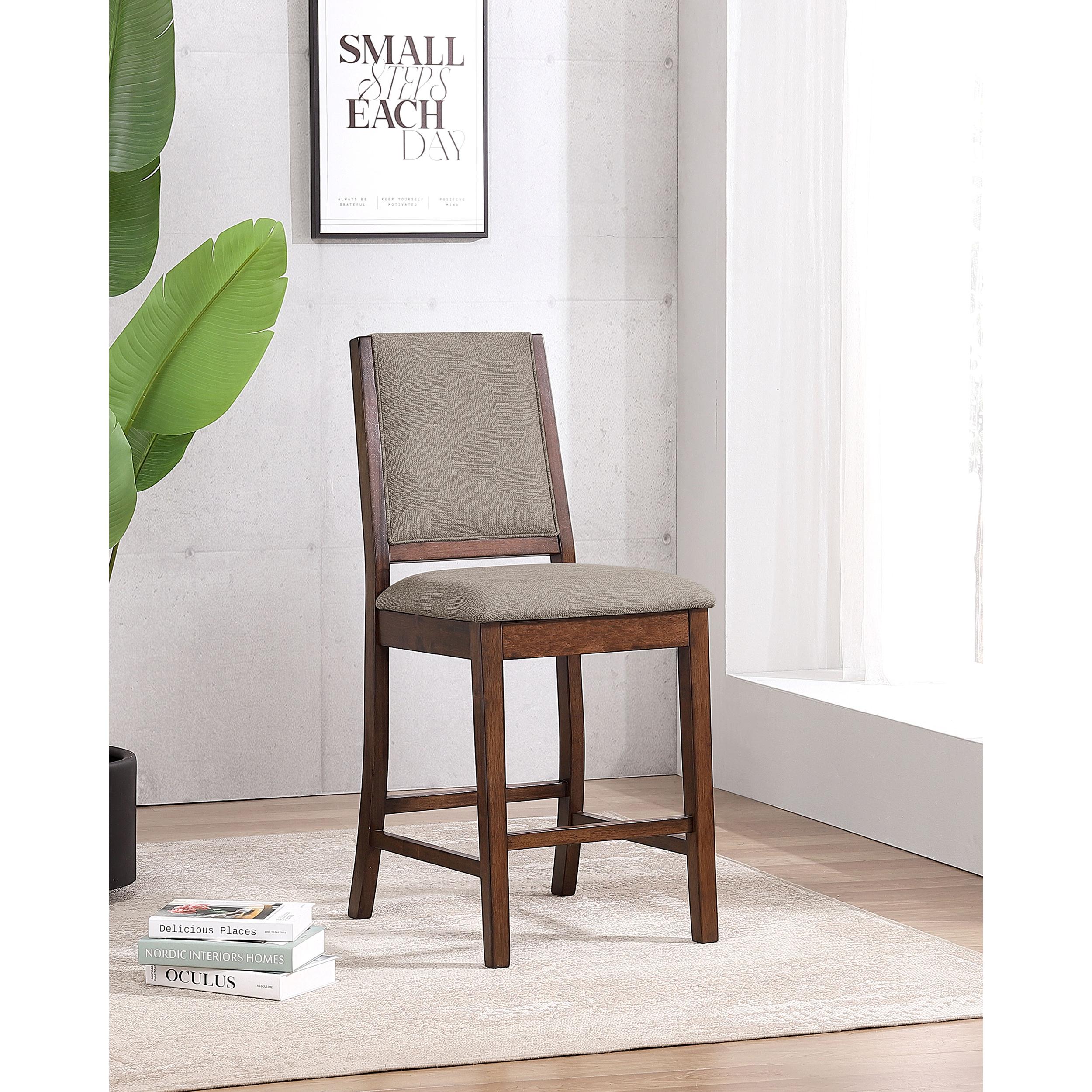  Coaster Furniture Patterson 108889 Upholstered Counter Chair - Mango Oak IMAGE 2