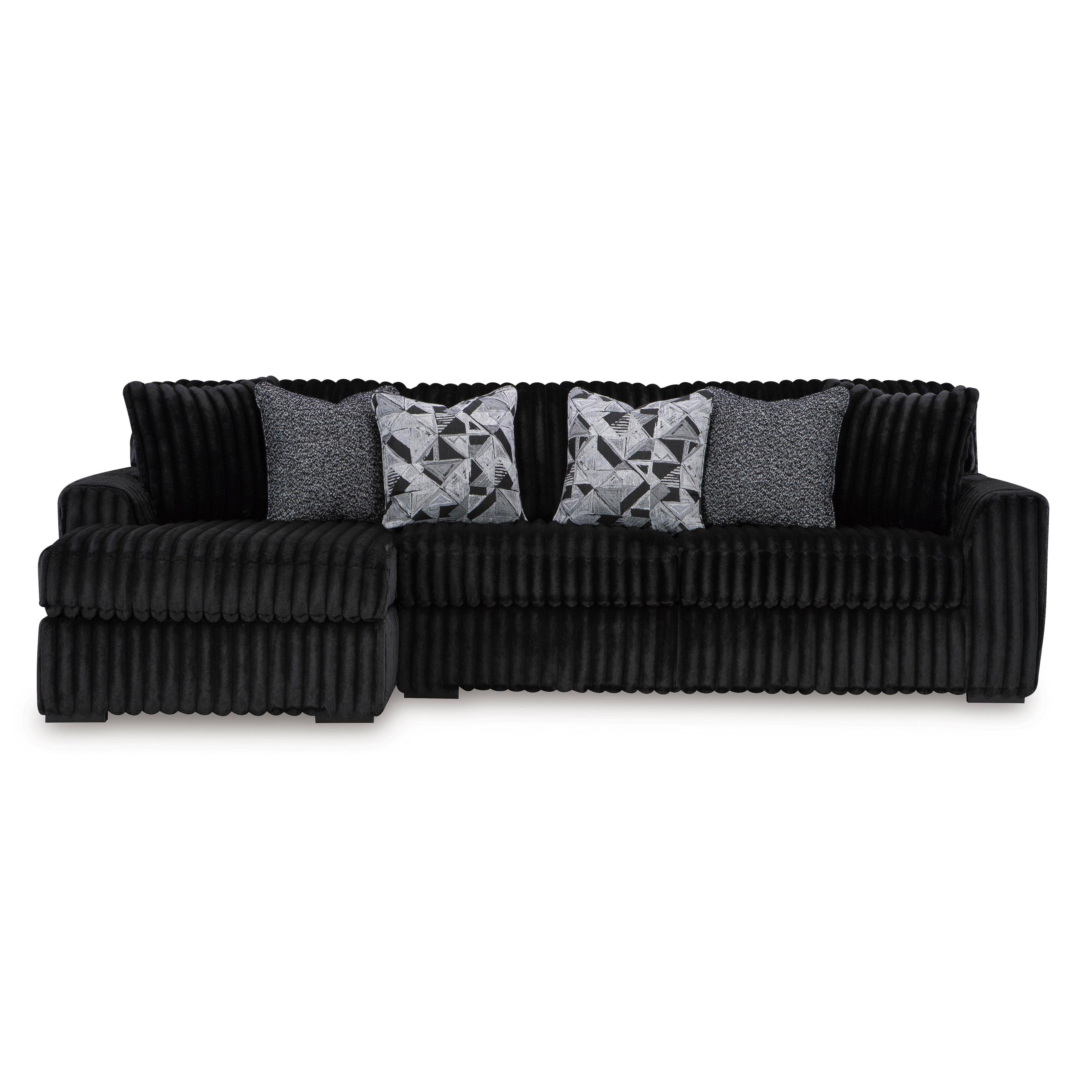  Manufacturer Color_Onyx --  Signature Design by Ashley Midnight Madness Fabric 2 pc Sectional IMAGE 1