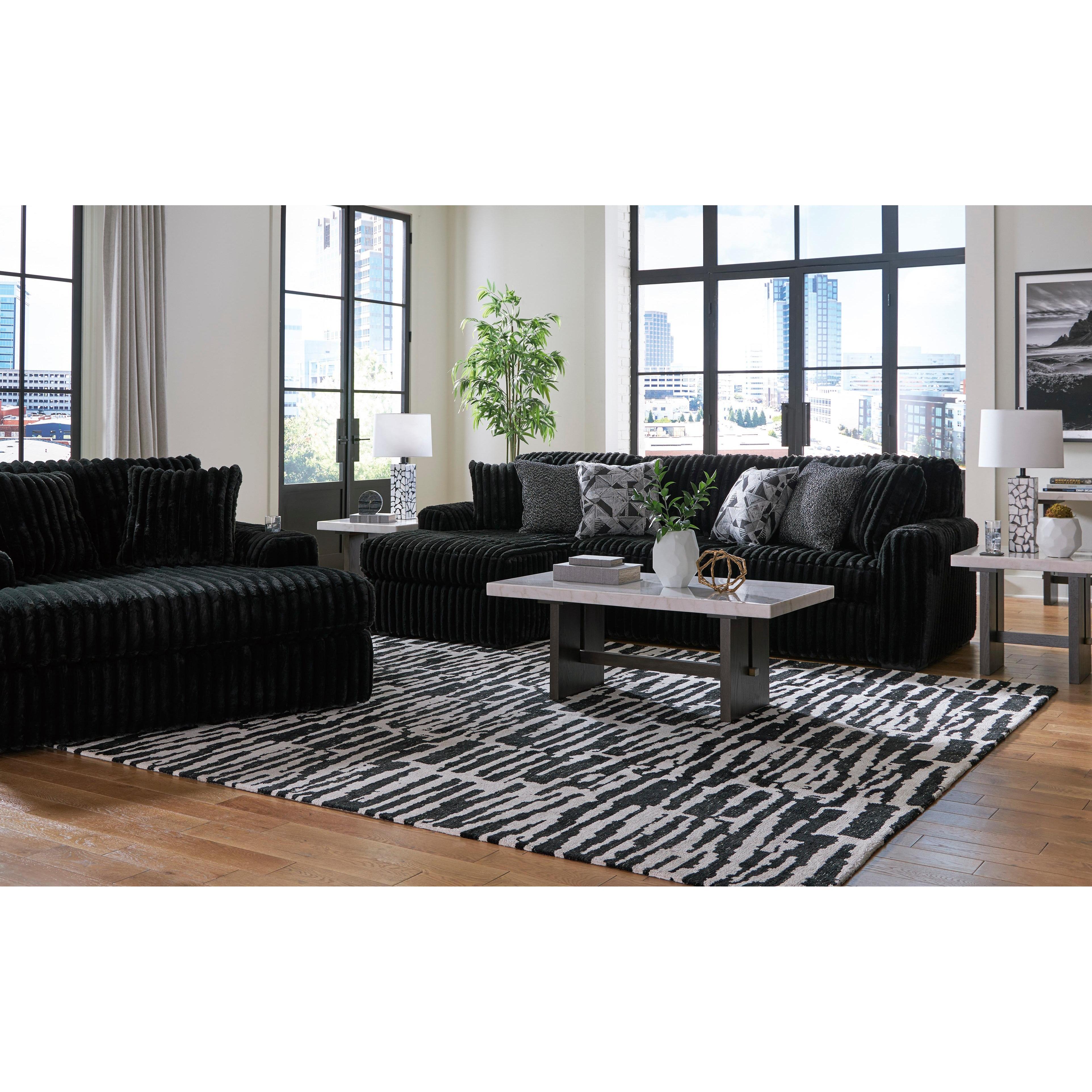  Manufacturer Color_Onyx --  Signature Design by Ashley Midnight Madness Fabric 2 pc Sectional IMAGE 5