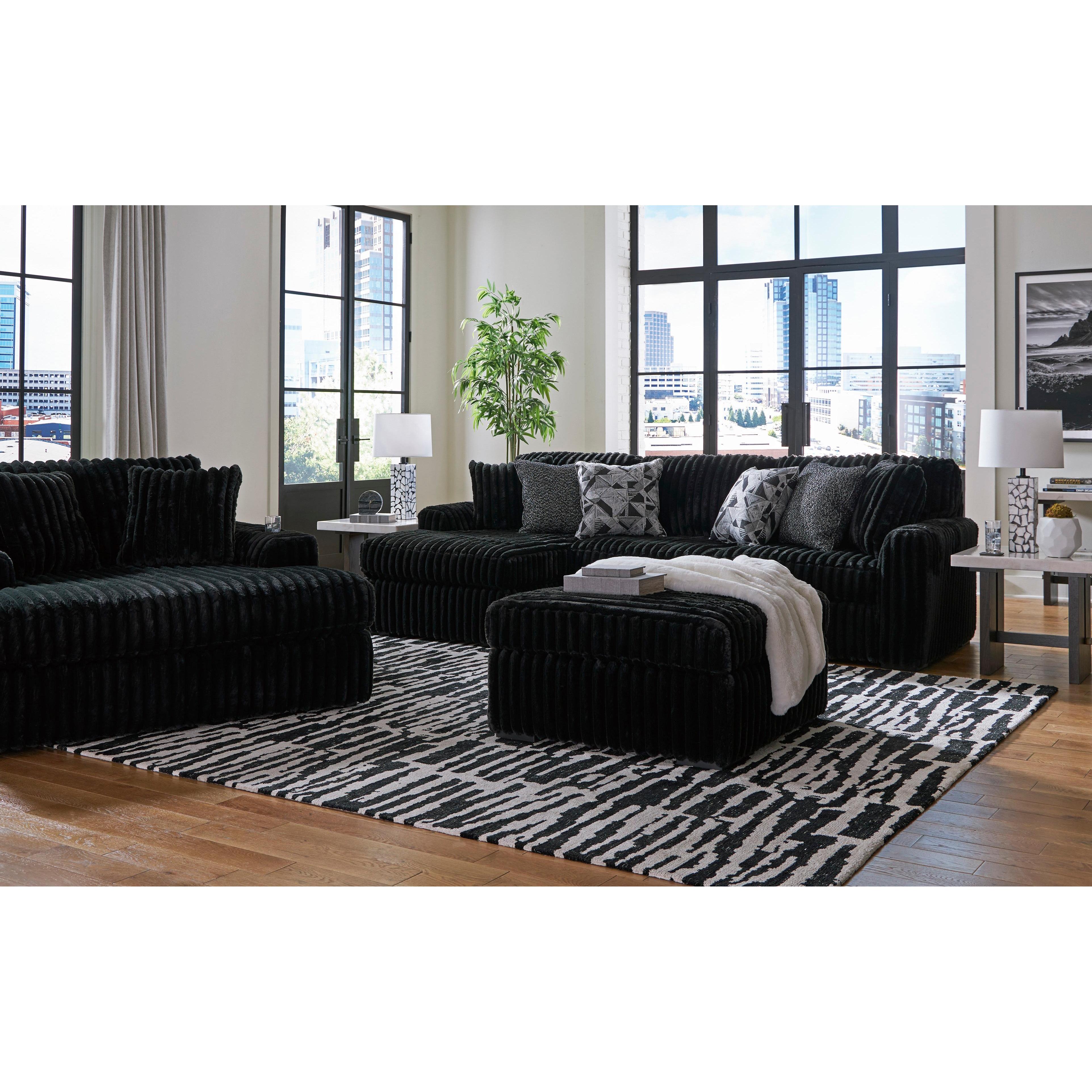  Manufacturer Color_Onyx --  Signature Design by Ashley Midnight Madness Fabric 2 pc Sectional IMAGE 6