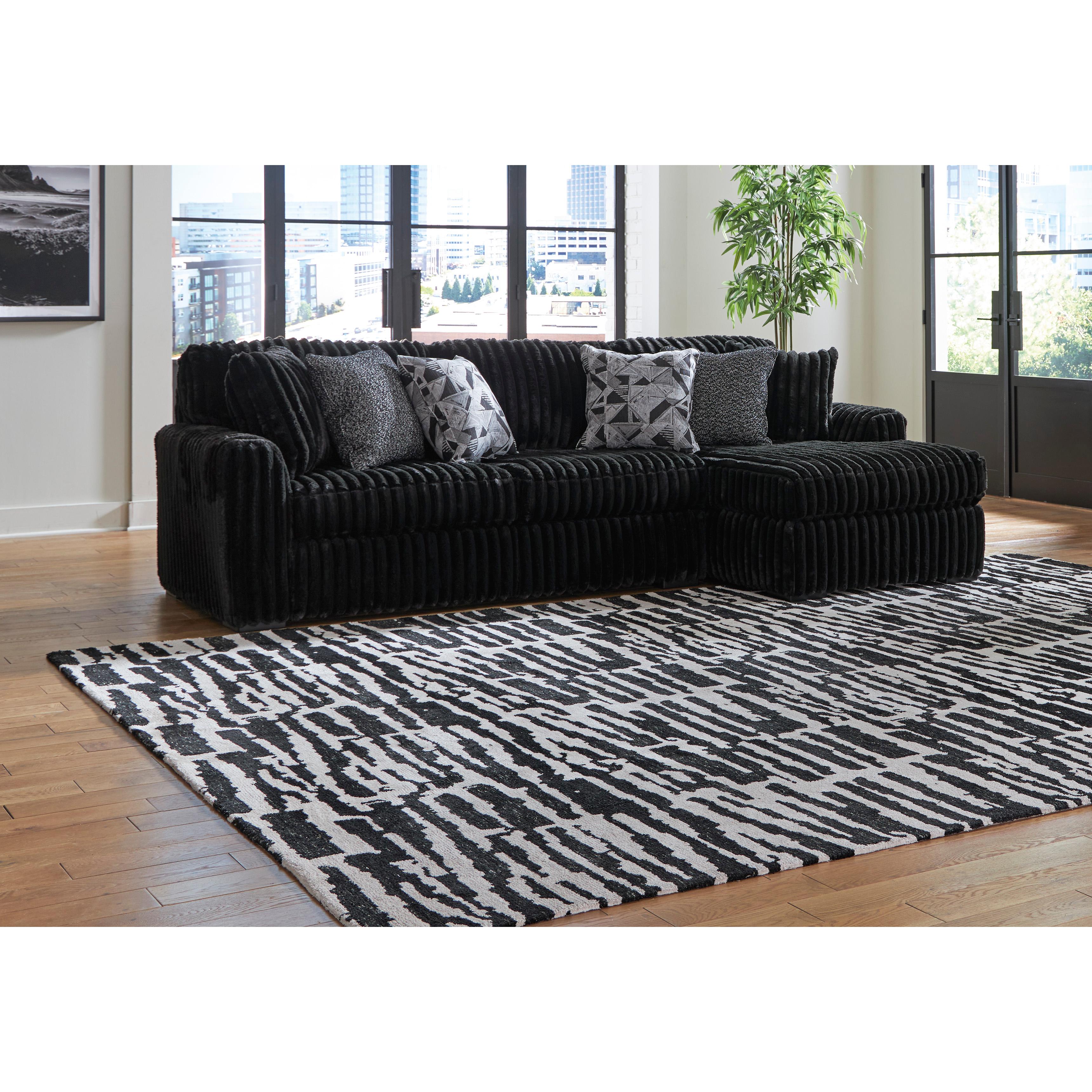  Manufacturer Color_Onyx --  Signature Design by Ashley Midnight Madness Fabric 2 pc Sectional IMAGE 3
