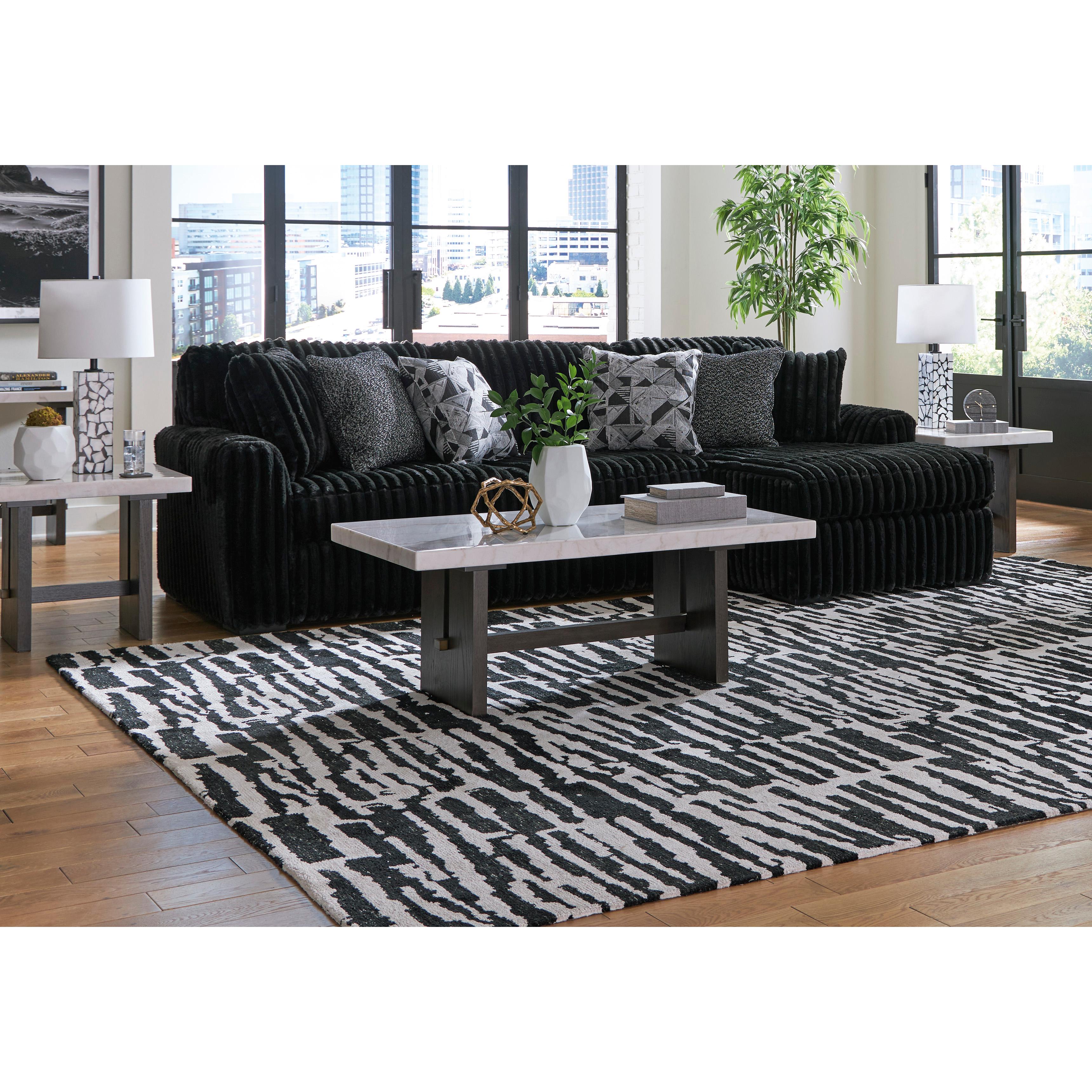  Manufacturer Color_Onyx --  Signature Design by Ashley Midnight Madness Fabric 2 pc Sectional IMAGE 4