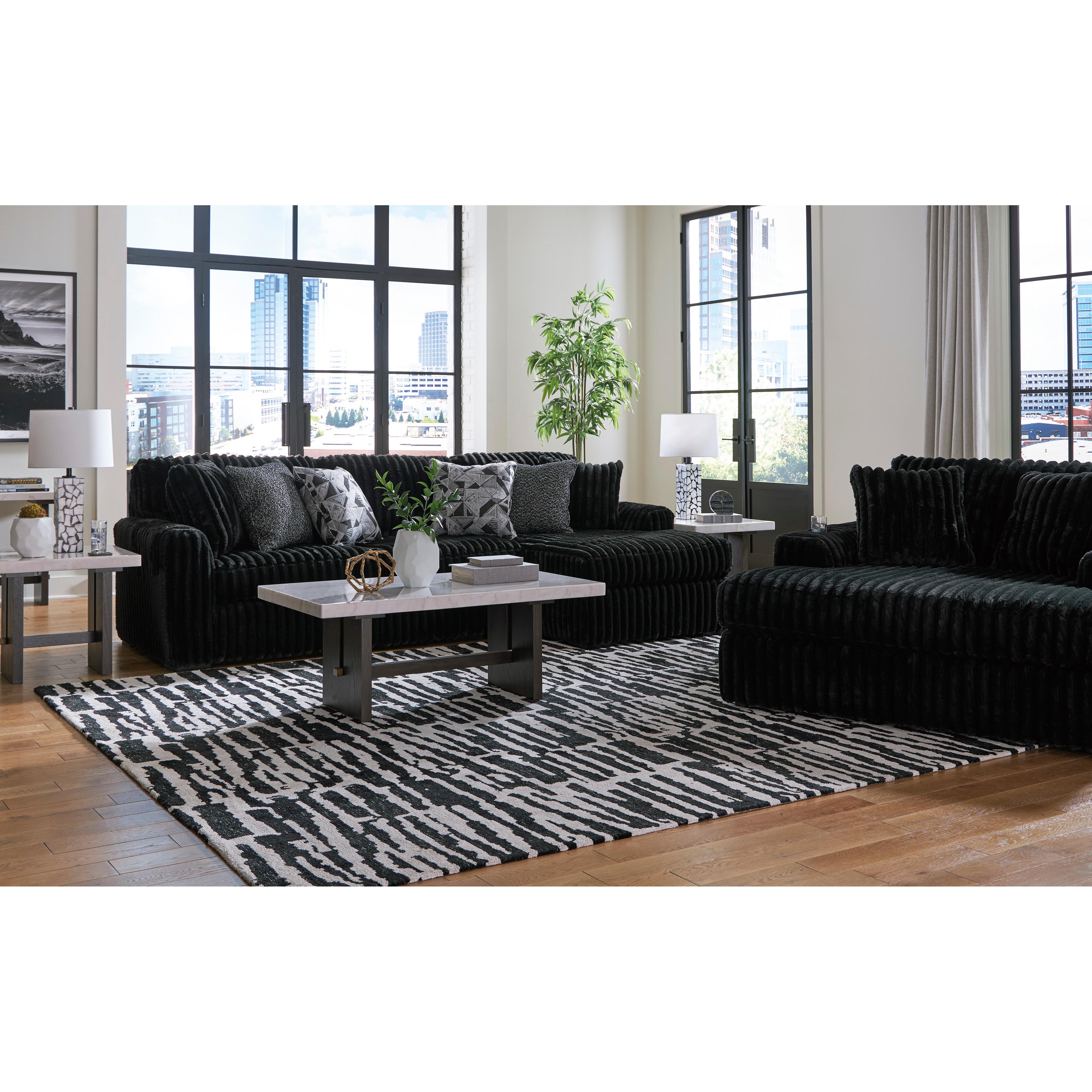  Manufacturer Color_Onyx --  Signature Design by Ashley Midnight Madness Fabric 2 pc Sectional IMAGE 5