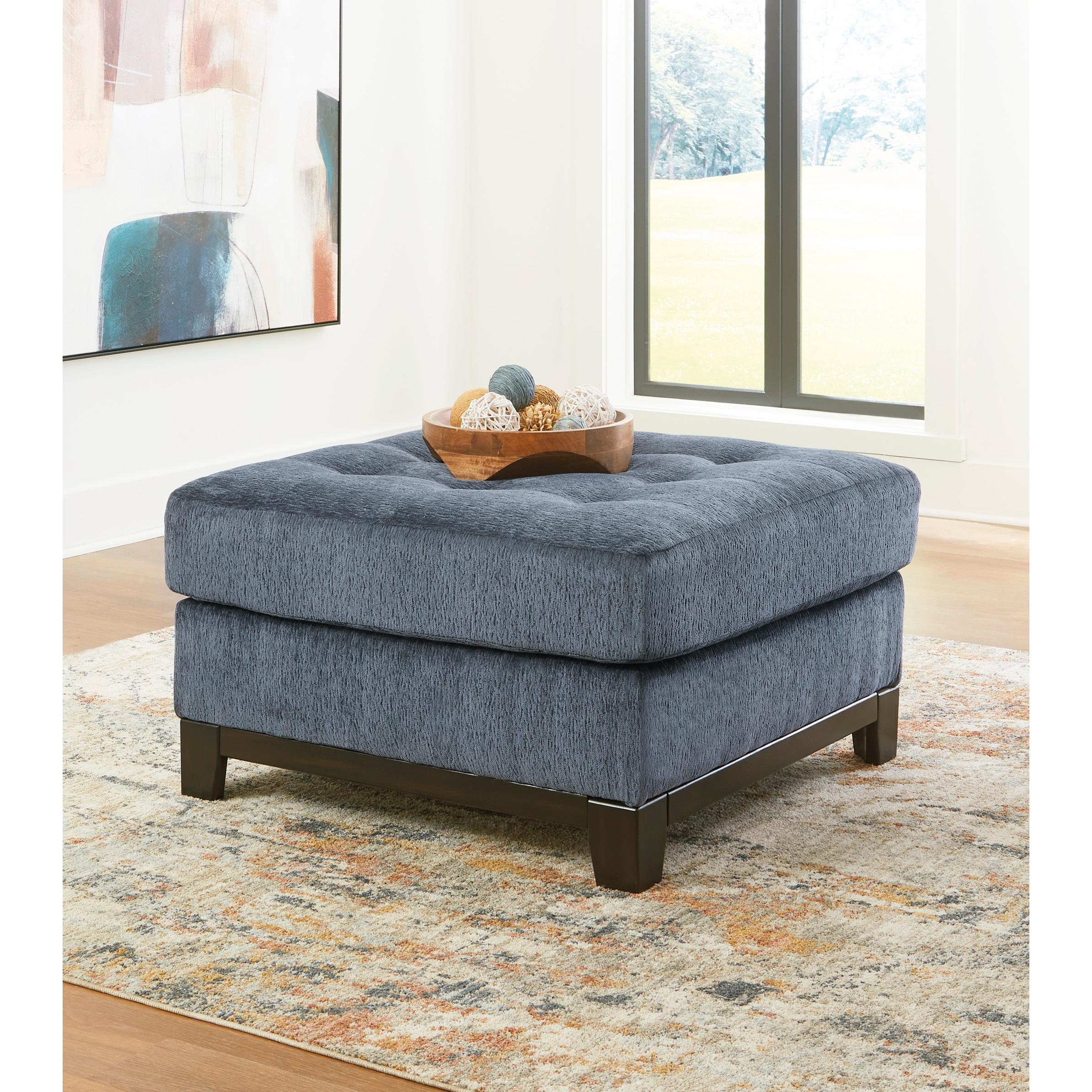  Manufacturer Color_Navy --  Benchcraft Maxon Place Stationary Fabric Chair with Ottoman IMAGE 3