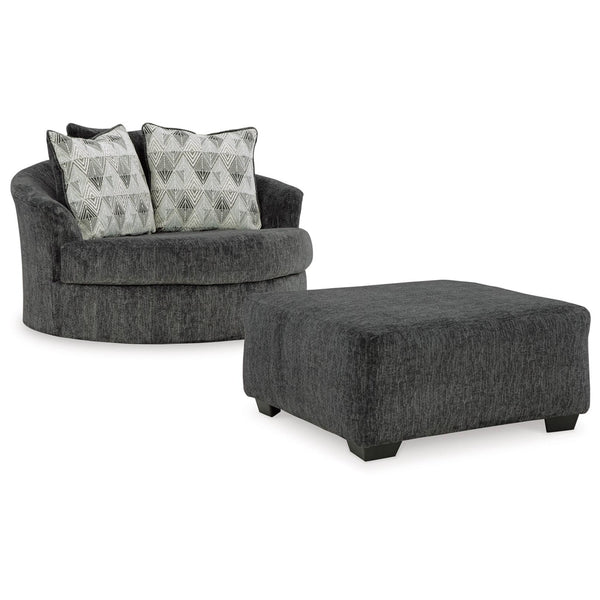 Signature Design by Ashley Biddeford 35504U1 Oversized Swivel Chair and Ottoman