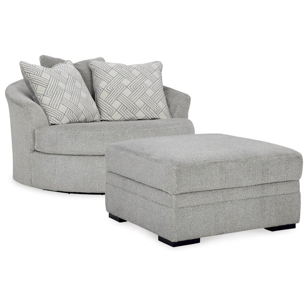 Signature Design by Ashley Casselbury 52906U1 Oversized Swivel Chair and Ottoman
