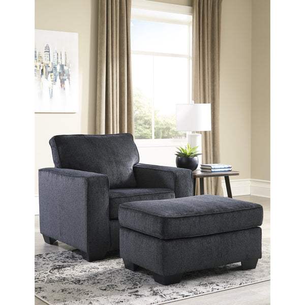 Signature Design by Ashley Altari Stationary Fabric Chair with Ottoman