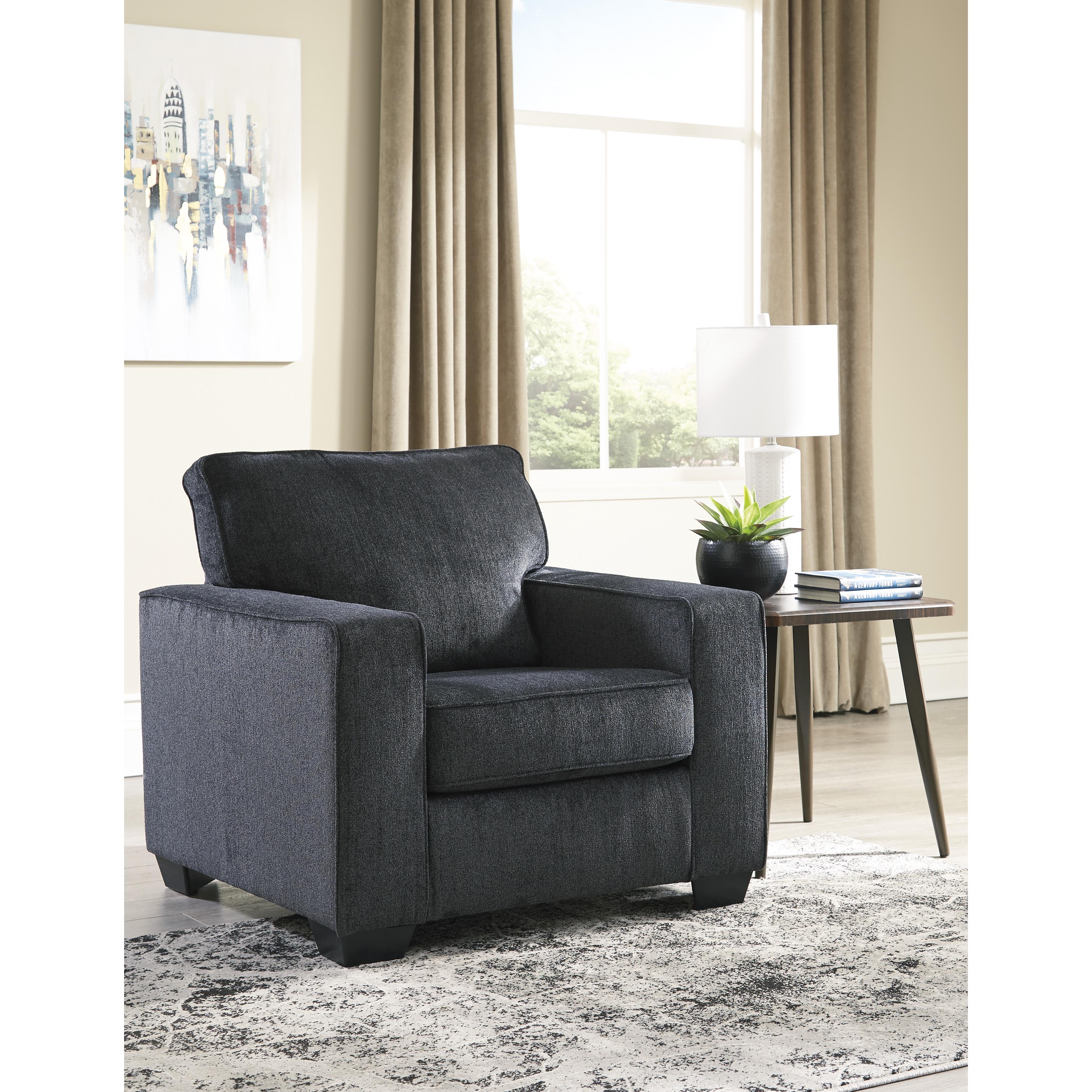  Manufacturer Color_Slate --  Signature Design by Ashley Altari Stationary Fabric Chair with Ottoman IMAGE 2