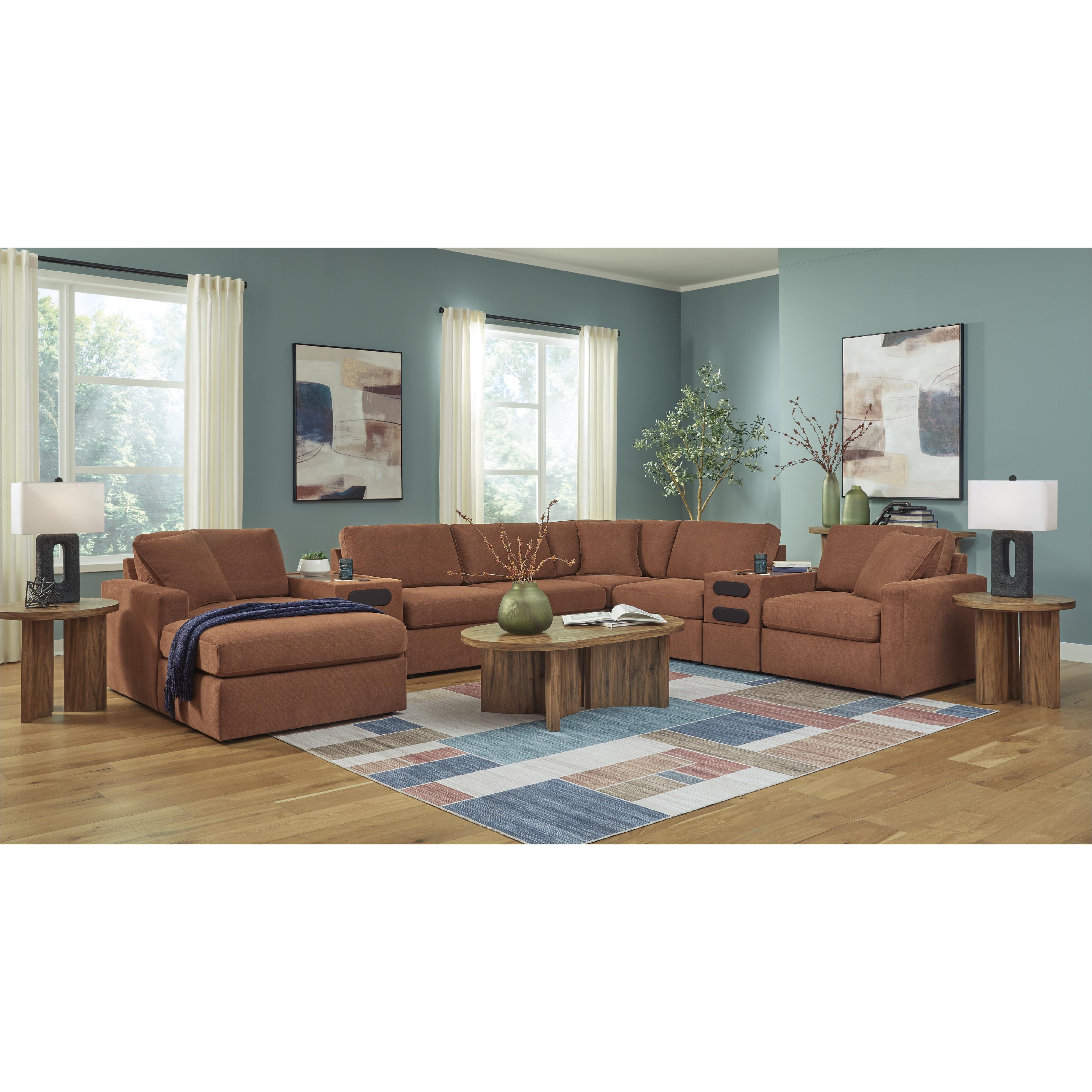  Manufacturer Color_Spice --  Signature Design by Ashley Modmax Fabric 8 pc Sectional IMAGE 3