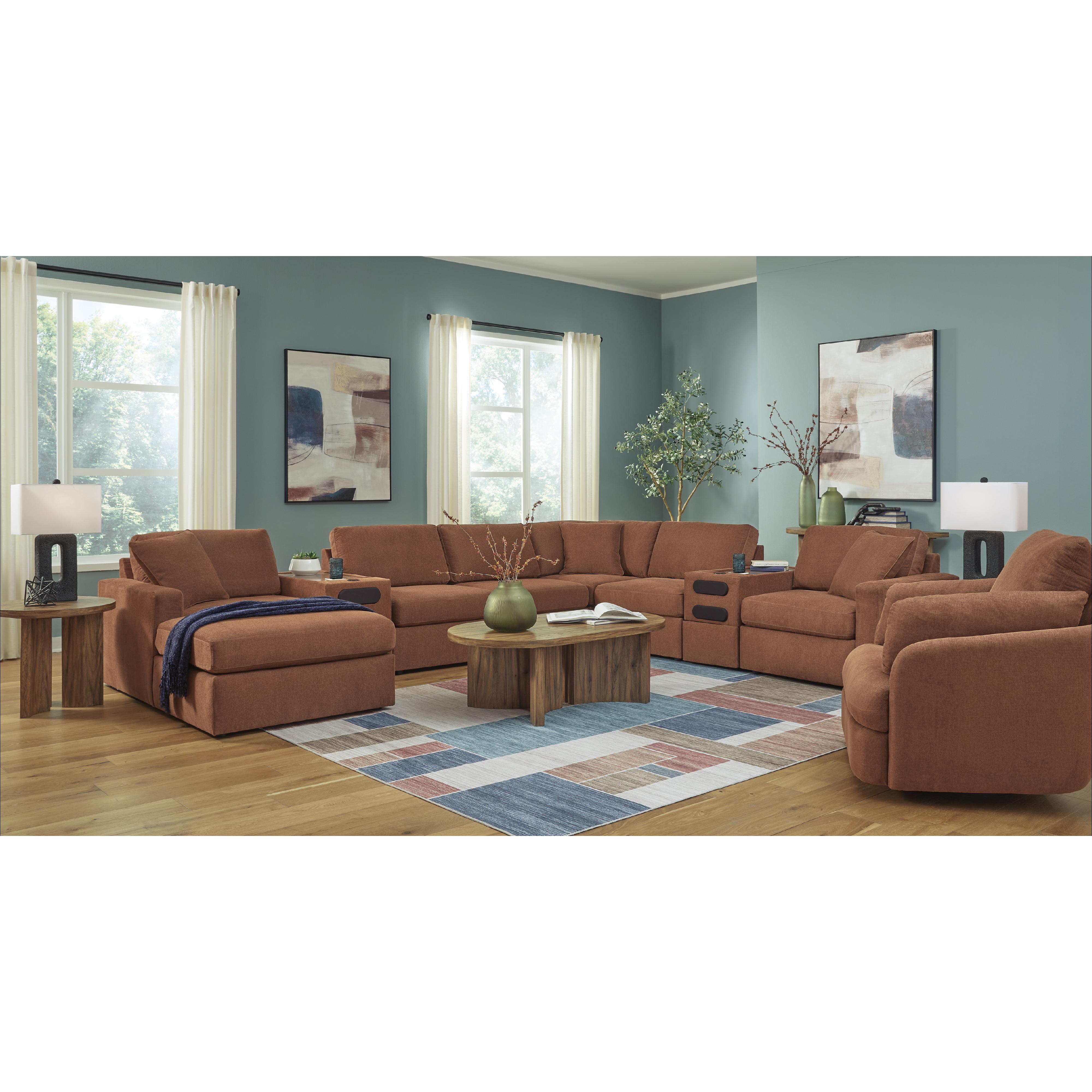  Manufacturer Color_Spice --  Signature Design by Ashley Modmax Fabric 8 pc Sectional IMAGE 4