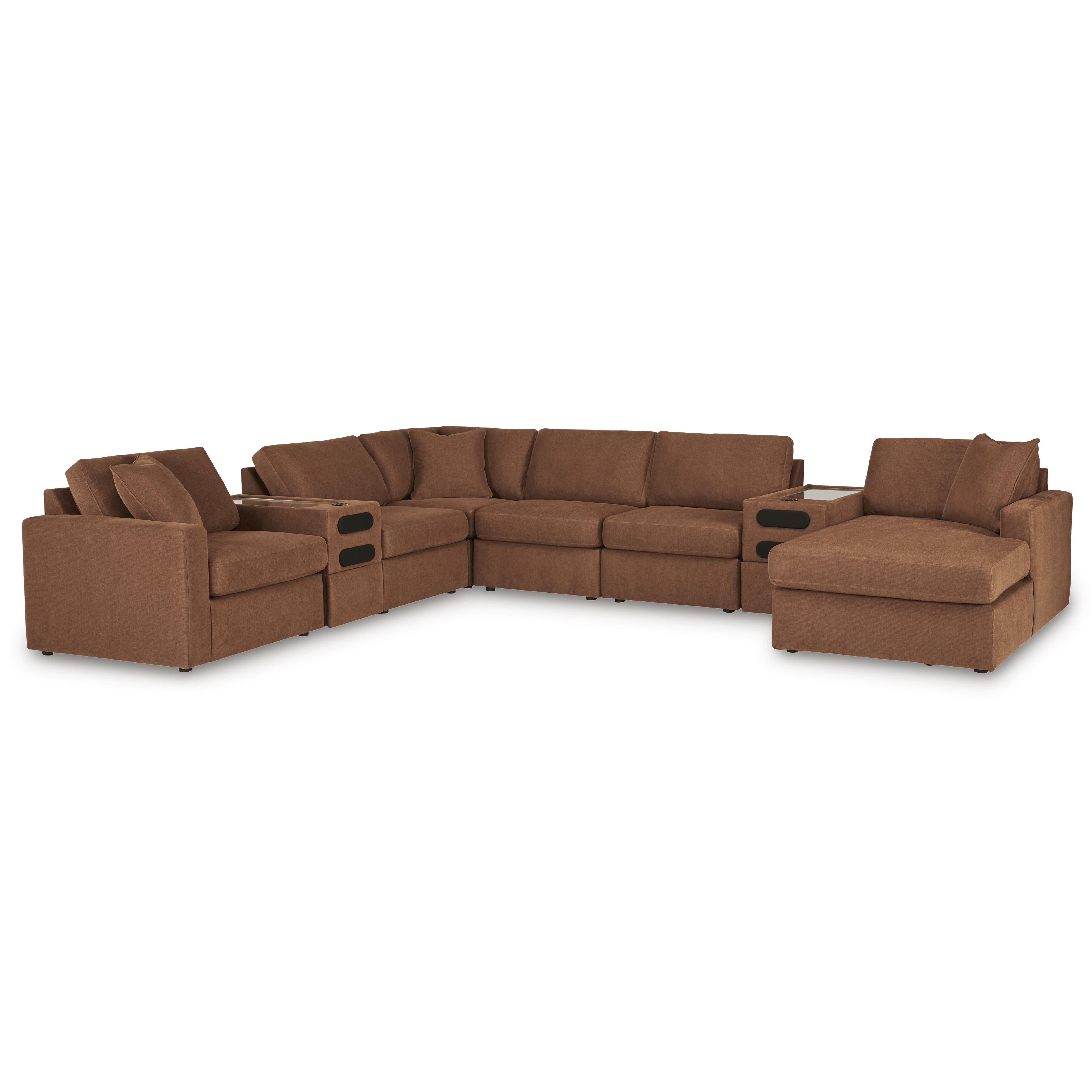  Manufacturer Color_Spice --  Signature Design by Ashley Modmax Fabric 8 pc Sectional IMAGE 1