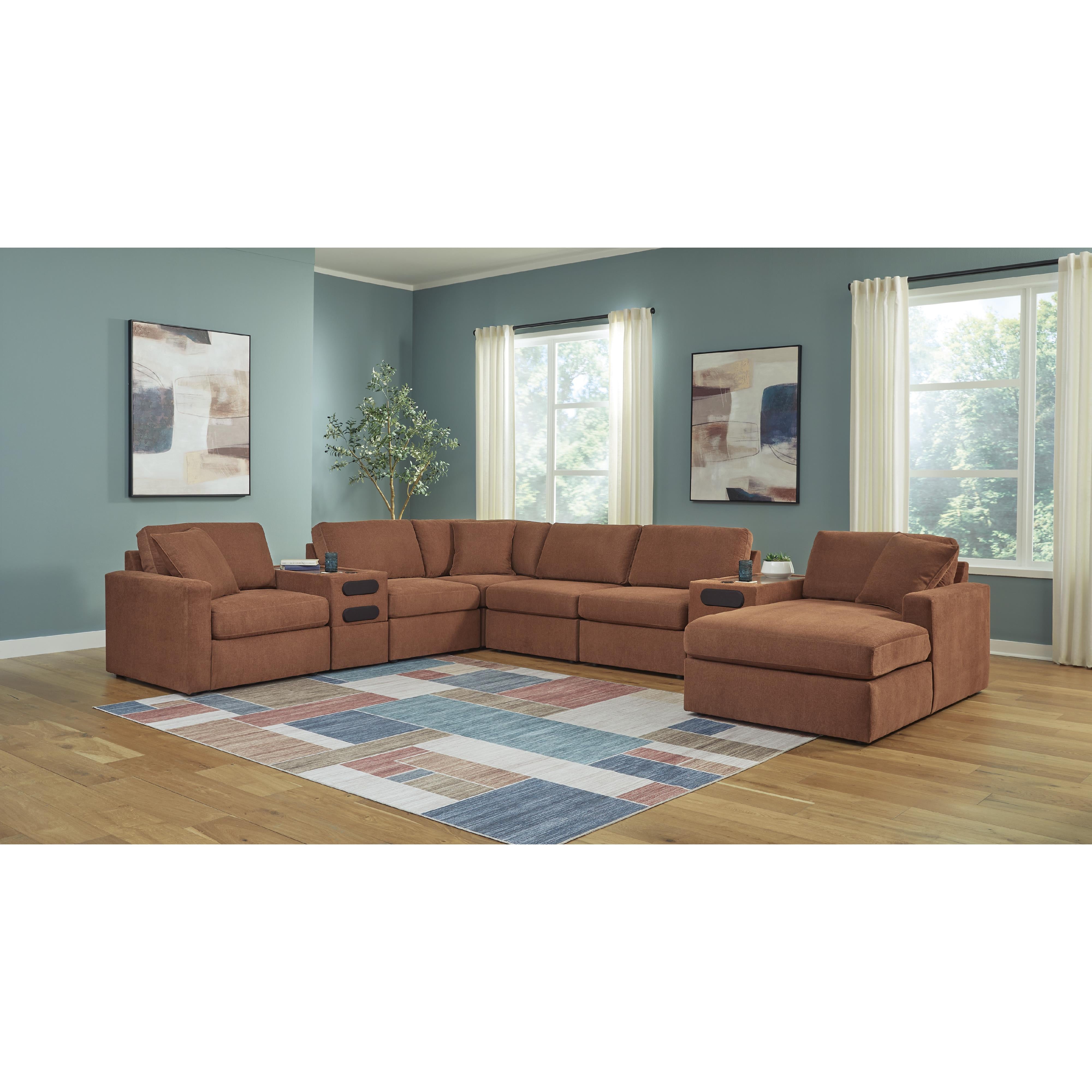  Manufacturer Color_Spice --  Signature Design by Ashley Modmax Fabric 8 pc Sectional IMAGE 2