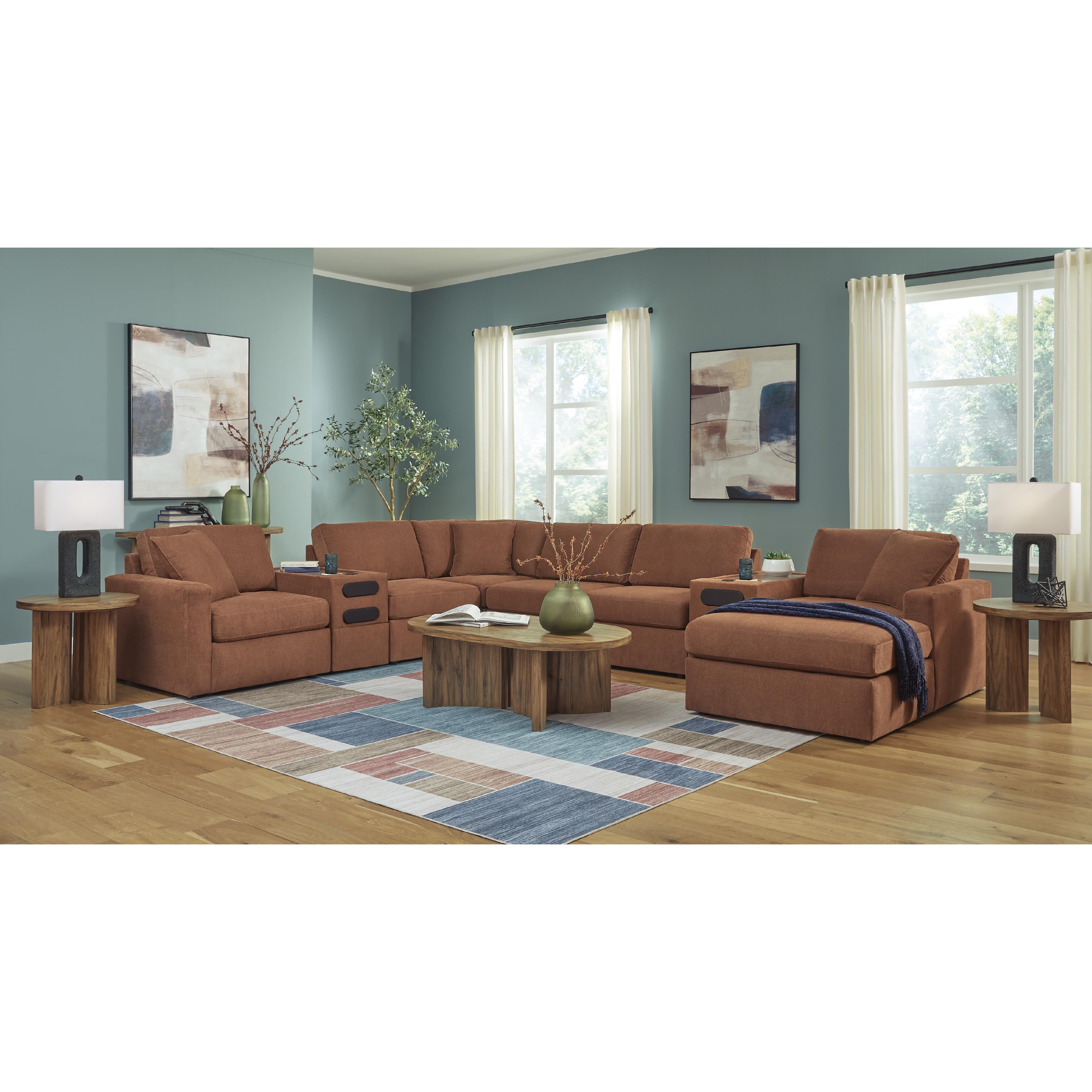  Manufacturer Color_Spice --  Signature Design by Ashley Modmax Fabric 8 pc Sectional IMAGE 3