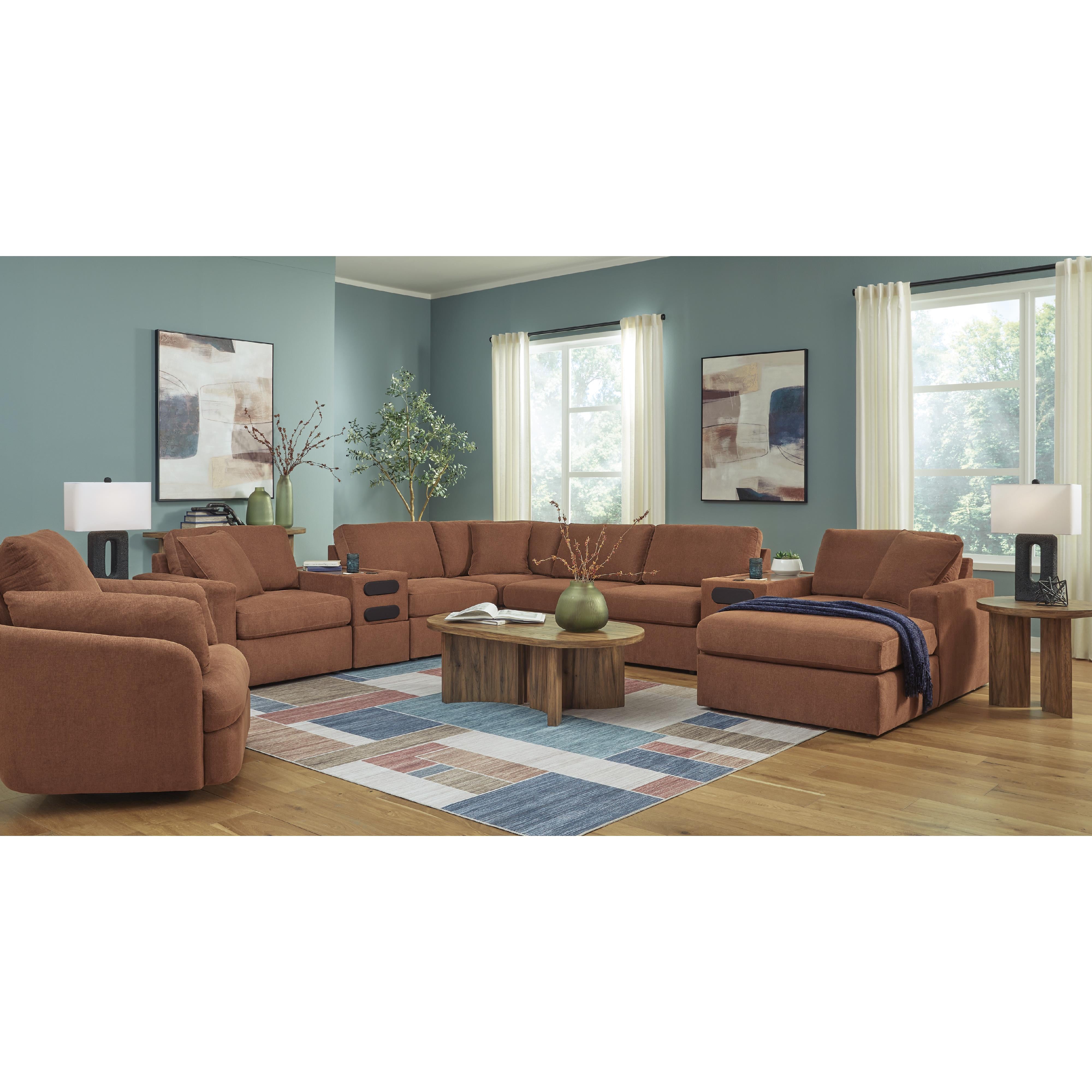  Manufacturer Color_Spice --  Signature Design by Ashley Modmax Fabric 8 pc Sectional IMAGE 4