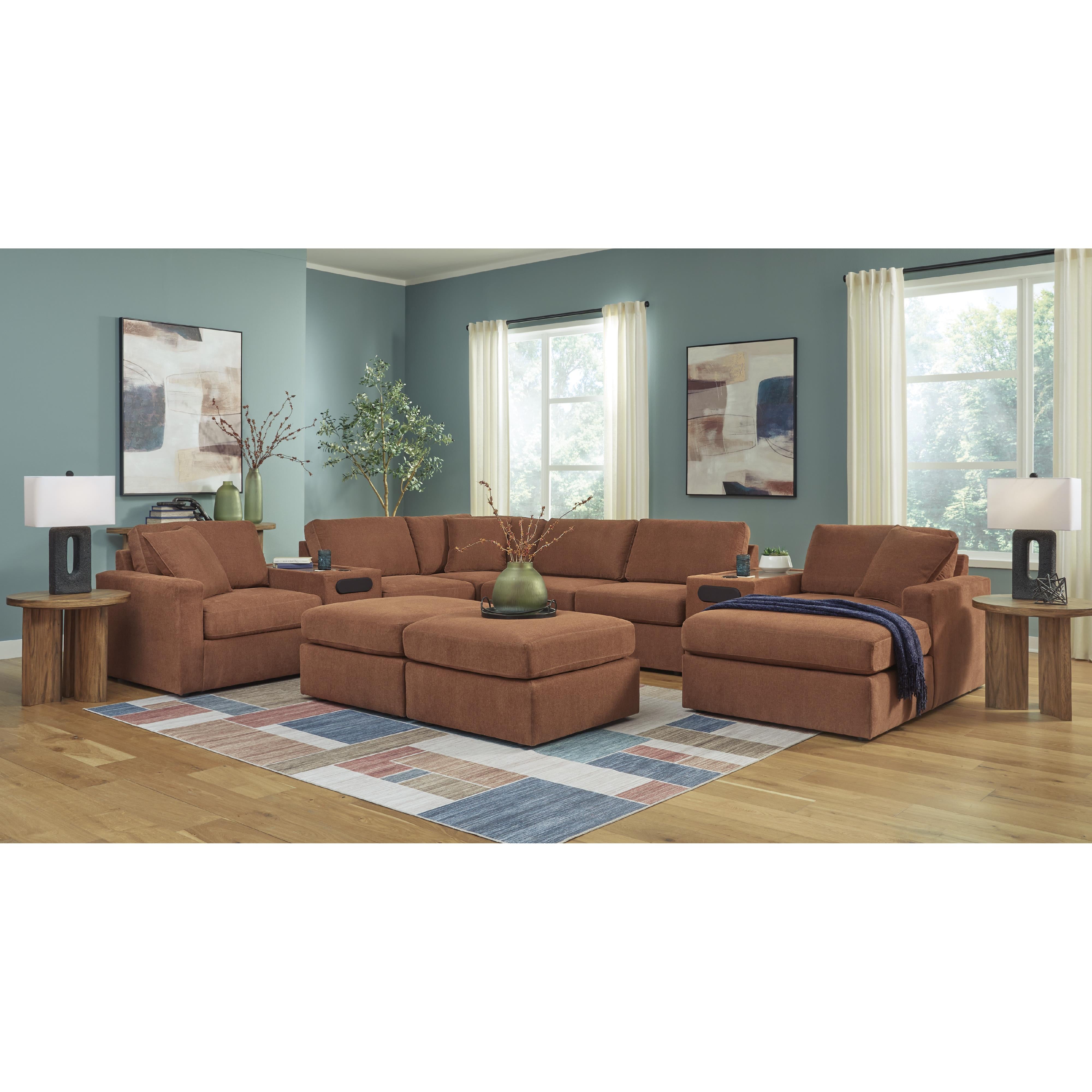  Manufacturer Color_Spice --  Signature Design by Ashley Modmax Fabric 8 pc Sectional IMAGE 5