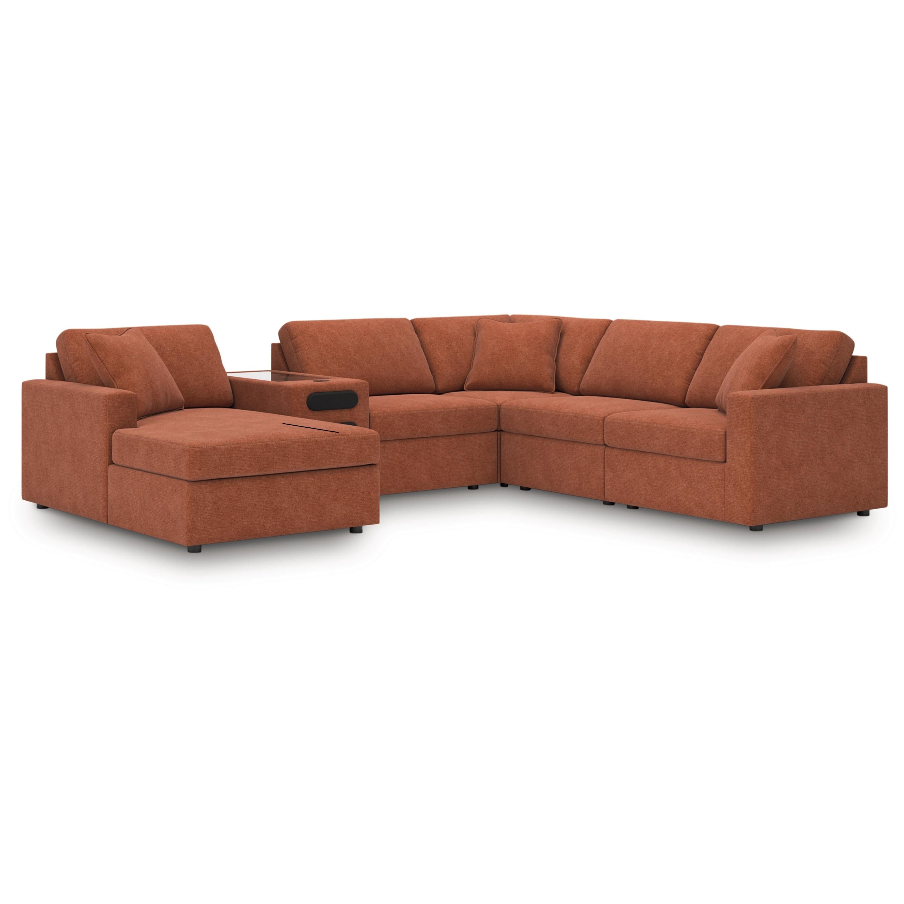  Manufacturer Color_Spice --  Signature Design by Ashley Modmax Fabric 6 pc Sectional IMAGE 1