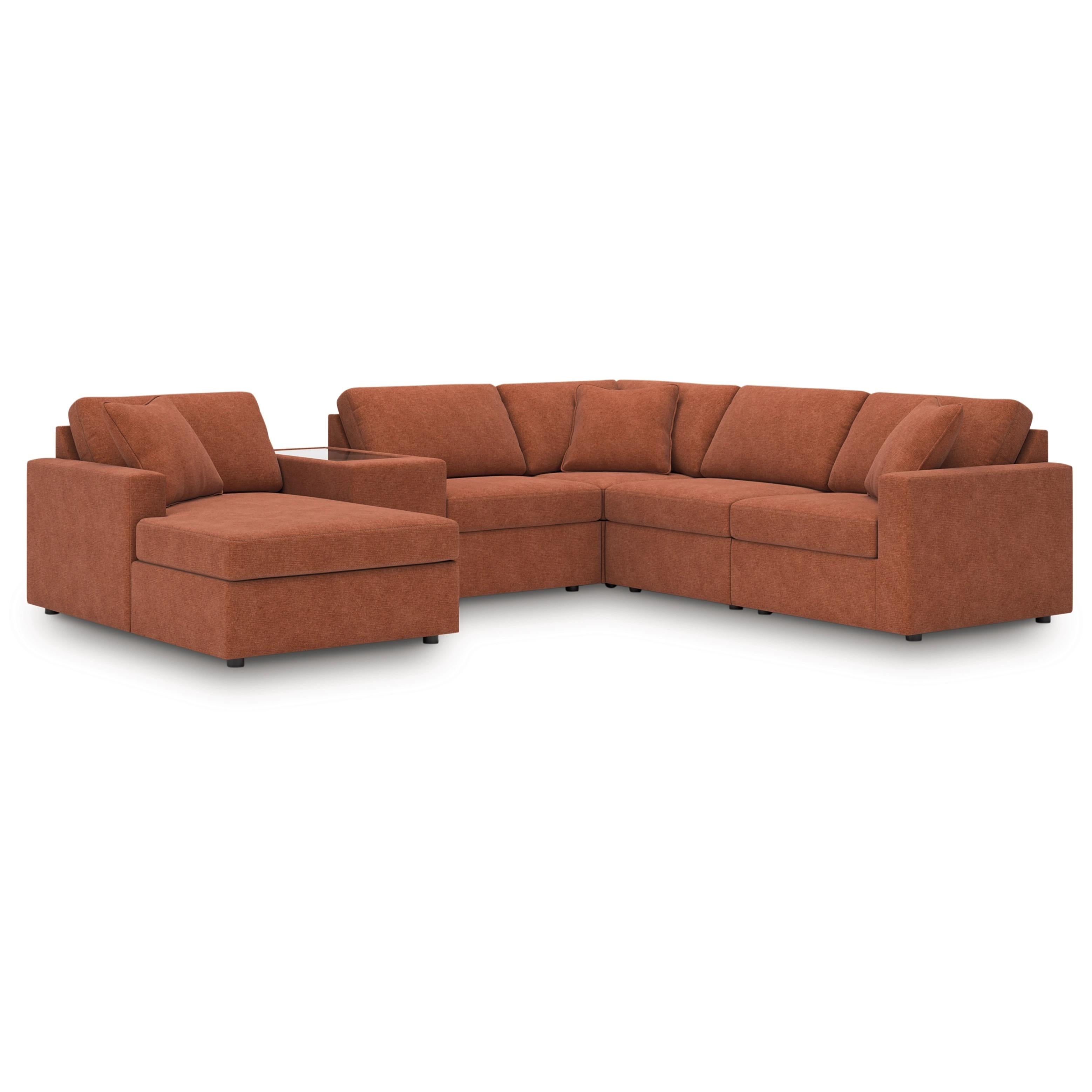  Manufacturer Color_Spice --  Signature Design by Ashley Modmax Fabric 6 pc Sectional IMAGE 1