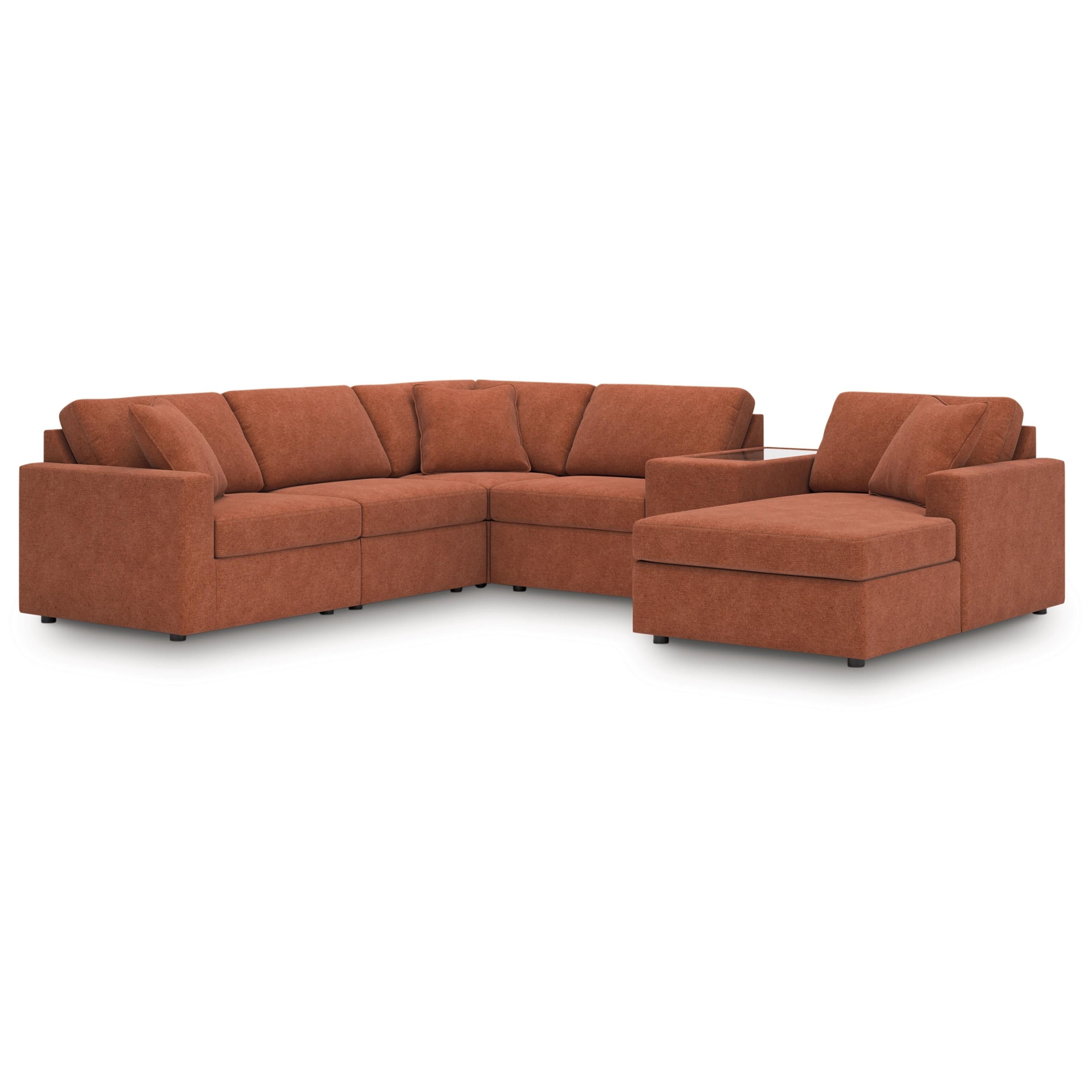  Manufacturer Color_Spice --  Signature Design by Ashley Modmax Fabric 6 pc Sectional IMAGE 1