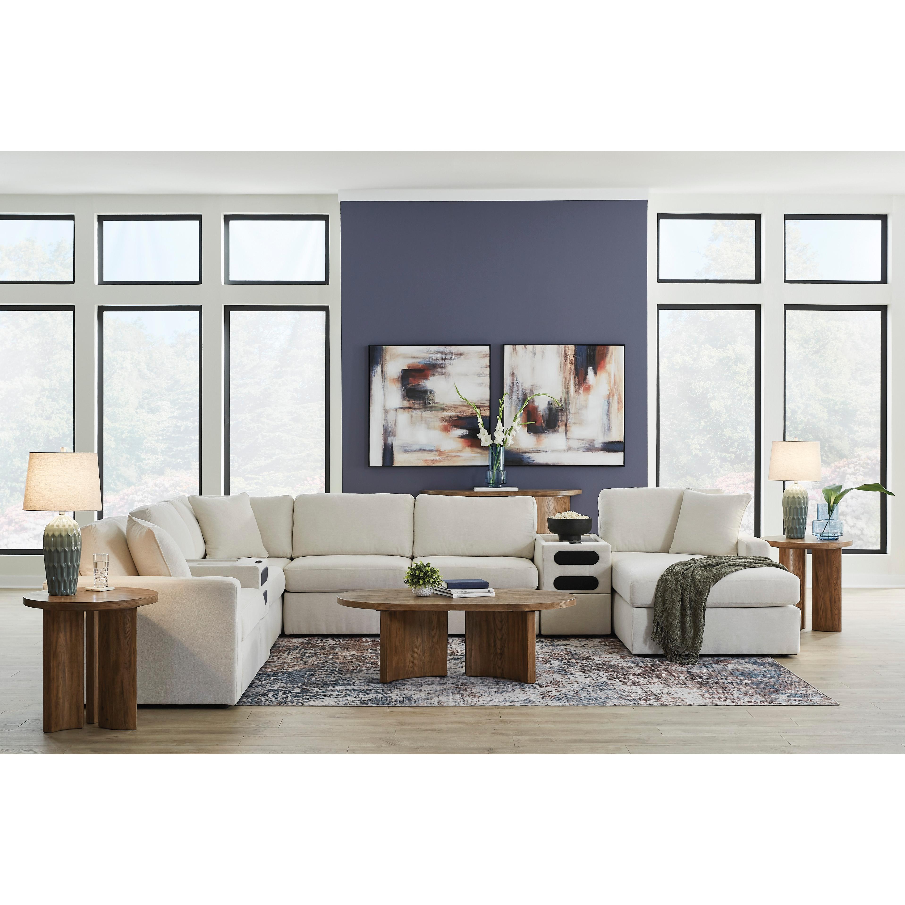  Manufacturer Color_Oyster --  Modmax 92103S47 8-PC Sectional with Chaise and Audio Consoles IMAGE 3