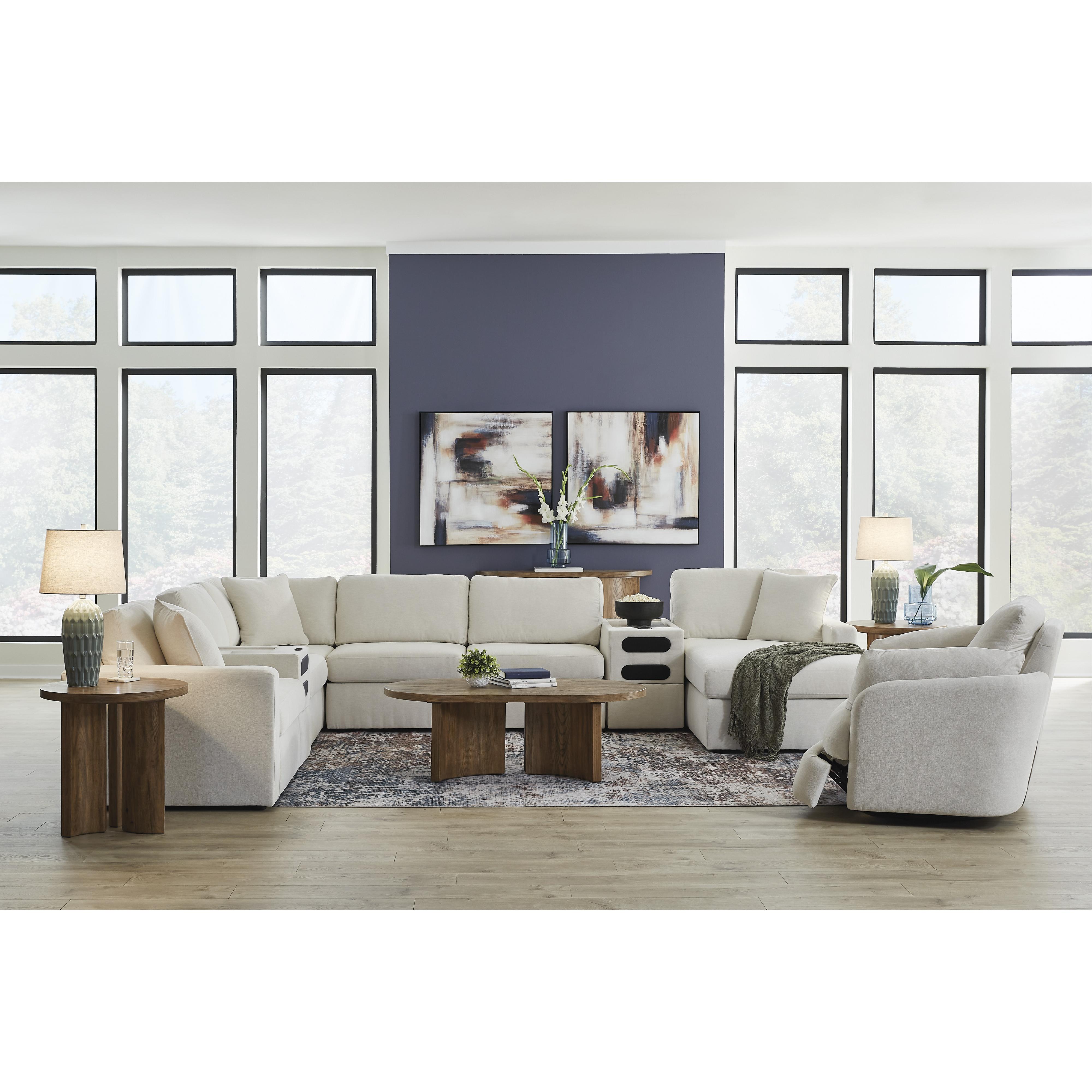 Manufacturer Color_Oyster --  Modmax 92103S47 8-PC Sectional with Chaise and Audio Consoles IMAGE 4