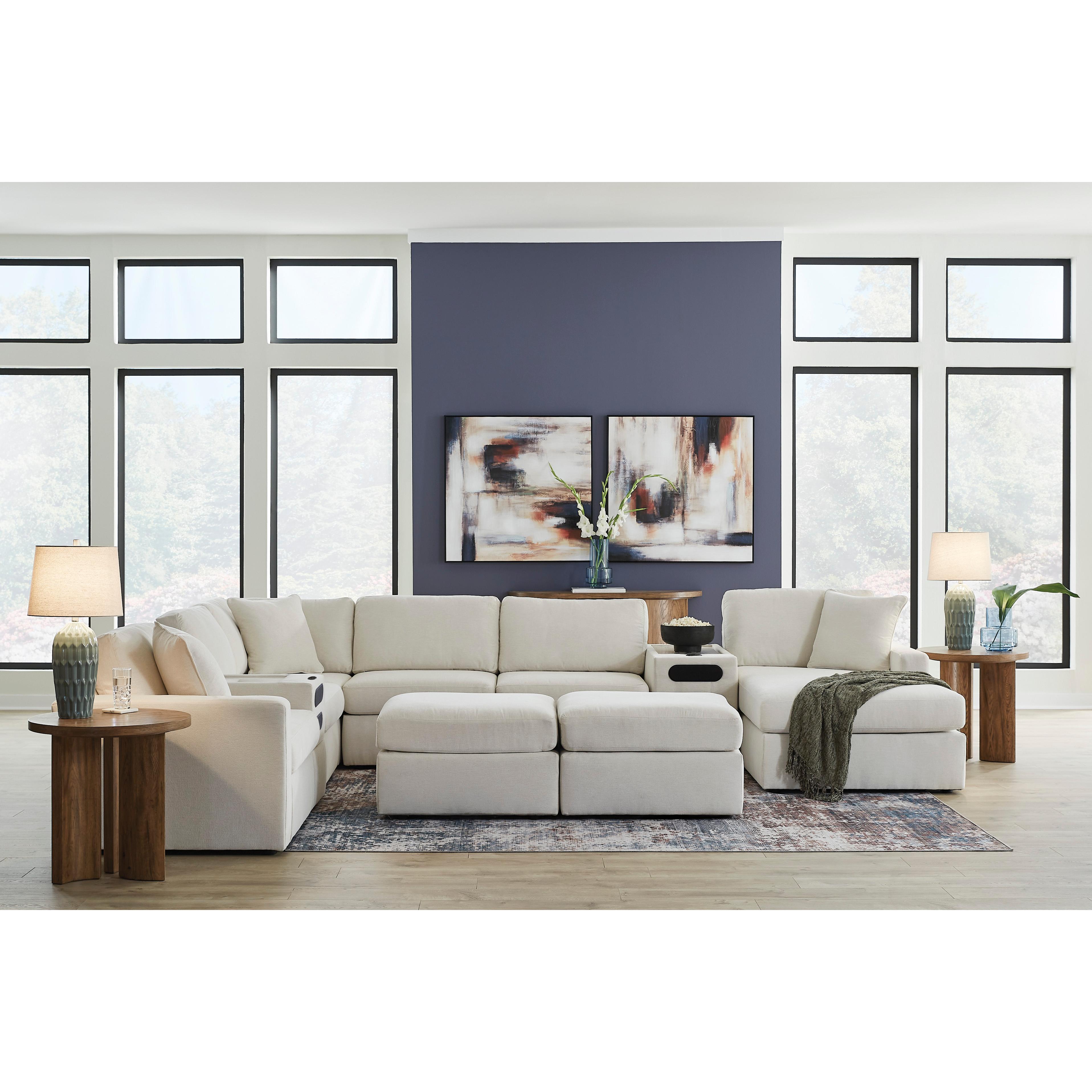  Manufacturer Color_Oyster --  Modmax 92103S47 8-PC Sectional with Chaise and Audio Consoles IMAGE 5