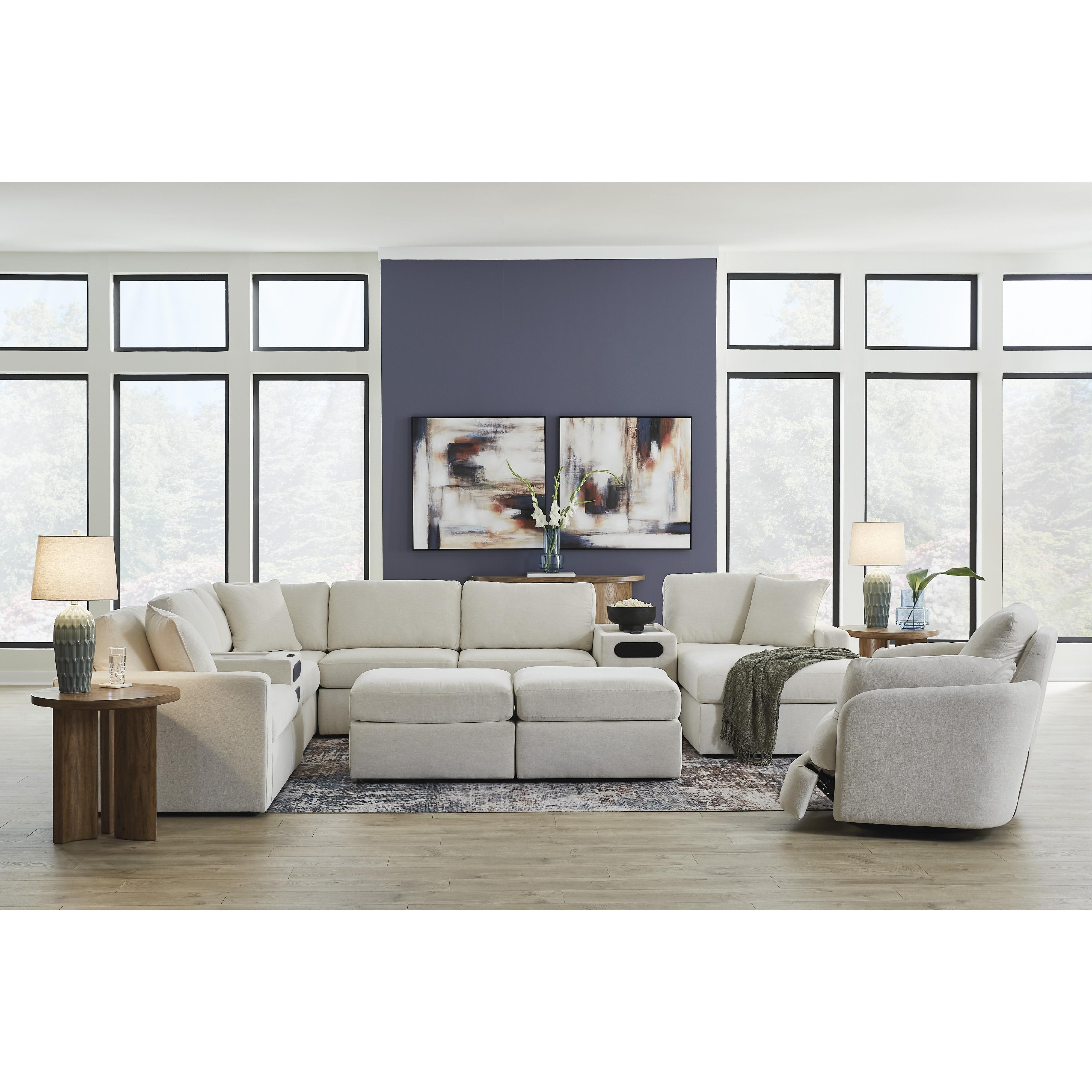  Manufacturer Color_Oyster --  Modmax 92103S47 8-PC Sectional with Chaise and Audio Consoles IMAGE 6