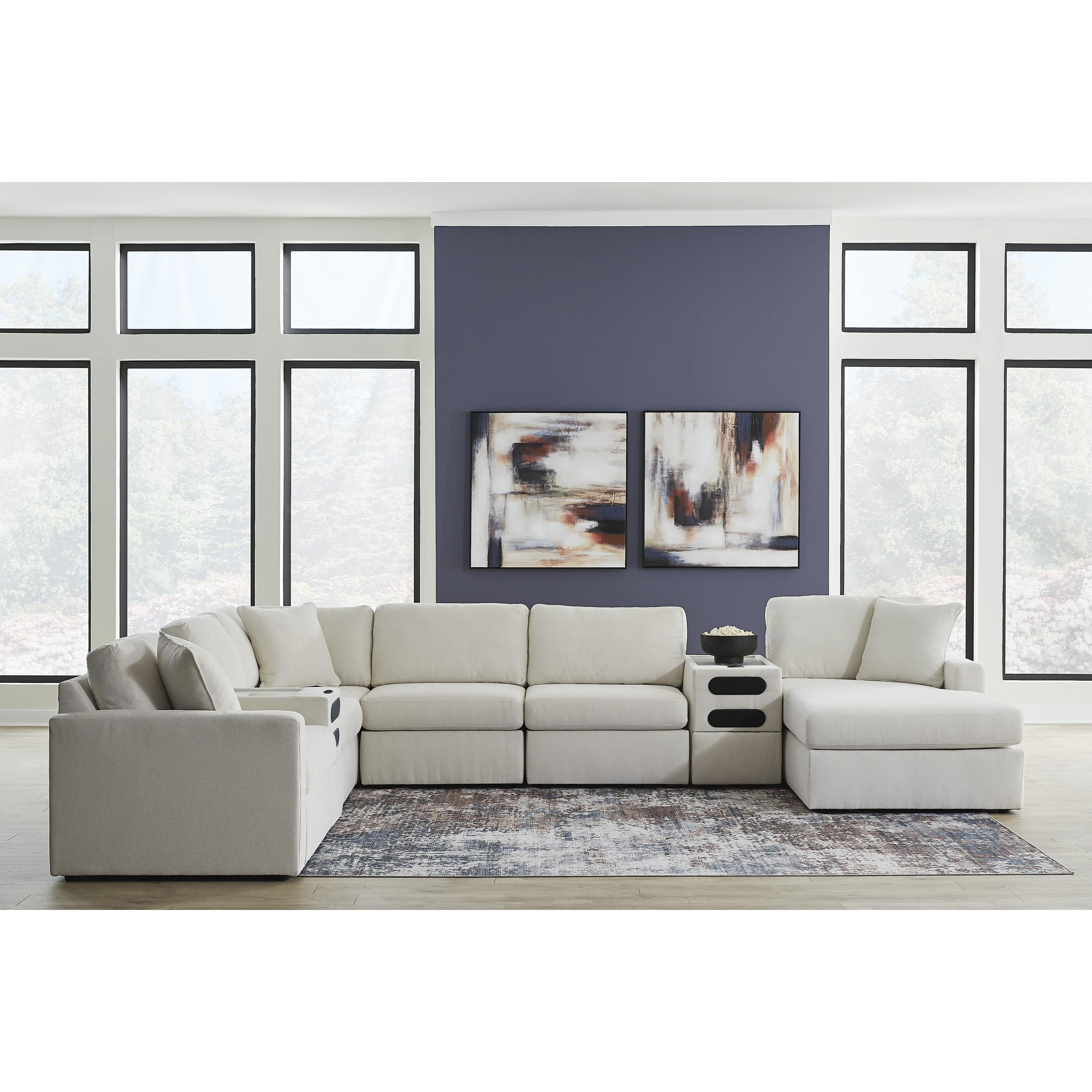  Manufacturer Color_Oyster --  Modmax 92103S48 8-PC Sectional with Chaise and Audio Consoles IMAGE 2
