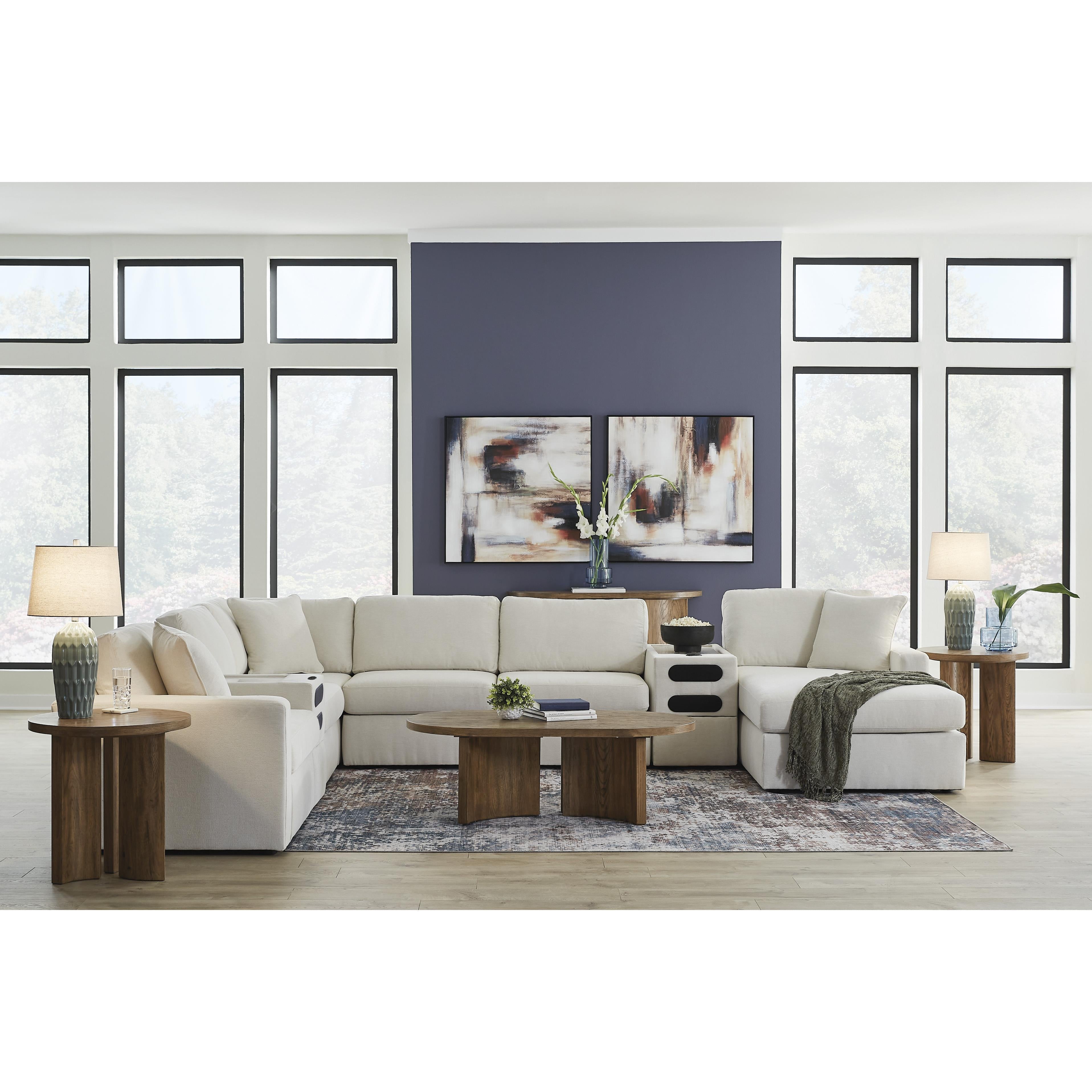  Manufacturer Color_Oyster --  Modmax 92103S48 8-PC Sectional with Chaise and Audio Consoles IMAGE 3